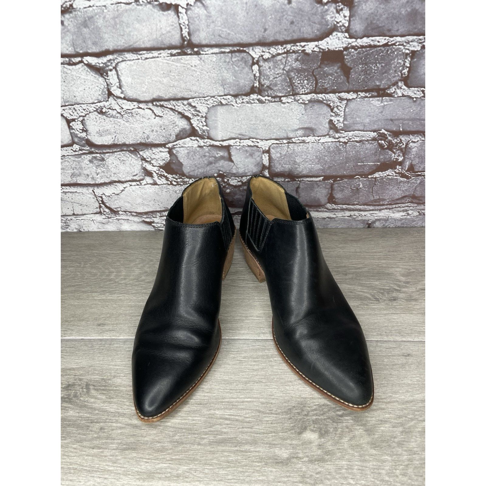 Madewell Madewell The Myles Black Leather Ankle Booties Heeled Boots Size US 8 / IT 38 - 17 Thumbnail