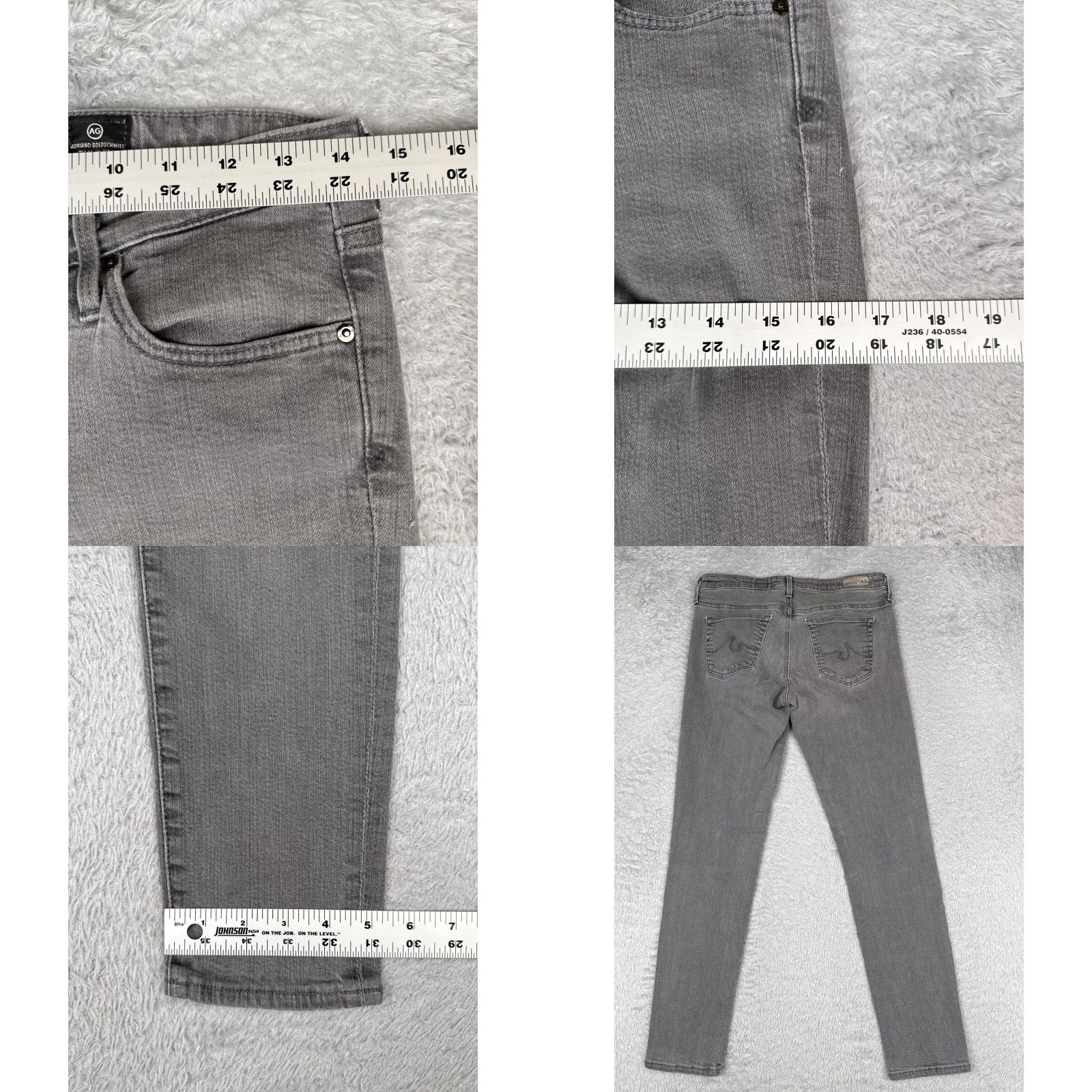 Vintage Adriano Goldschmied Jeans Women 28 Gray The Stevie Ankle Slim Straight Leg 28x28 Size 28" / US 6 / IT 42 - 9 Thumbnail