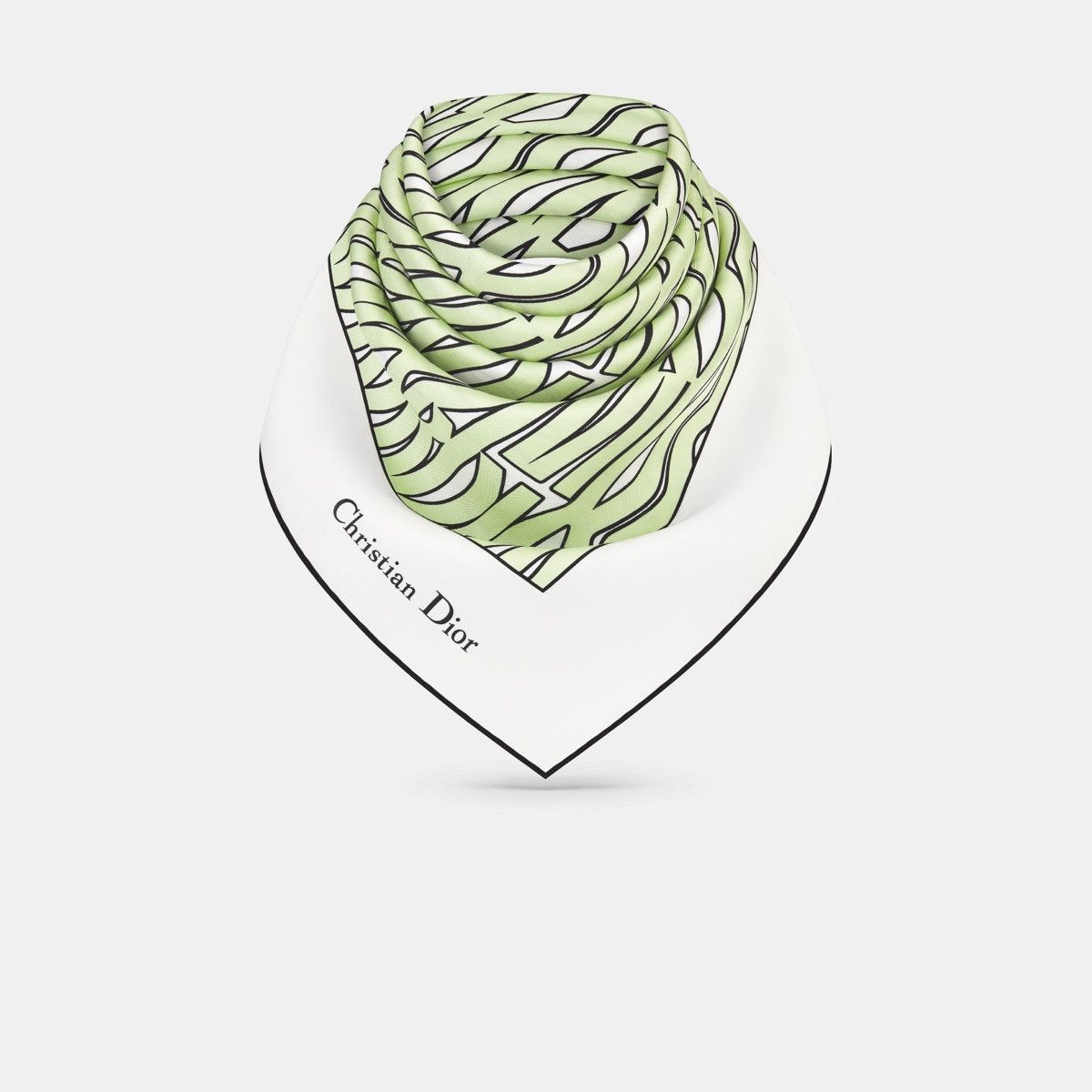 Dior o1bcso1str0226 Size:OS/90 Square Scarf in White/Pale Green Size ONE SIZE - 2 Thumbnail