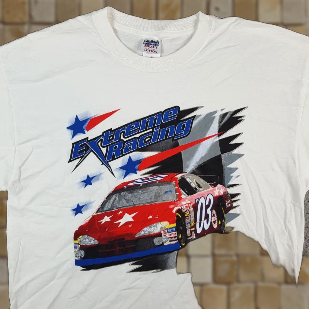 Gildan VINTAGE Extreme NASCAR Racing Race Track Tee Men's XL White T-Shirt Size US XL / EU 56 / 4 - 1 Thumbnail
