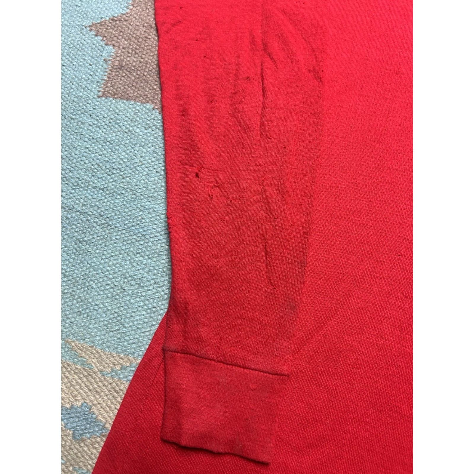 Vintage VINTAGE 80s long sleeve henley t shirt thermal 2 layer red distressed large Size US L / EU 52-54 / 3 - 3 Thumbnail