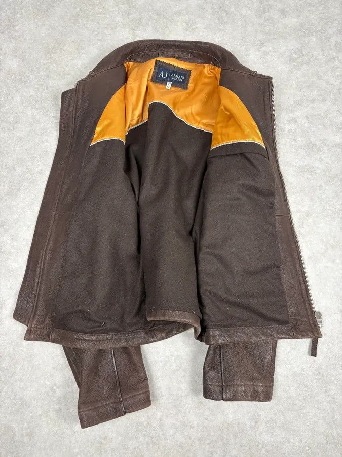 Armani 2000s Armani Brown Imperial Leather Jacket Size US M / EU 48-50 / 2 - 7 Thumbnail
