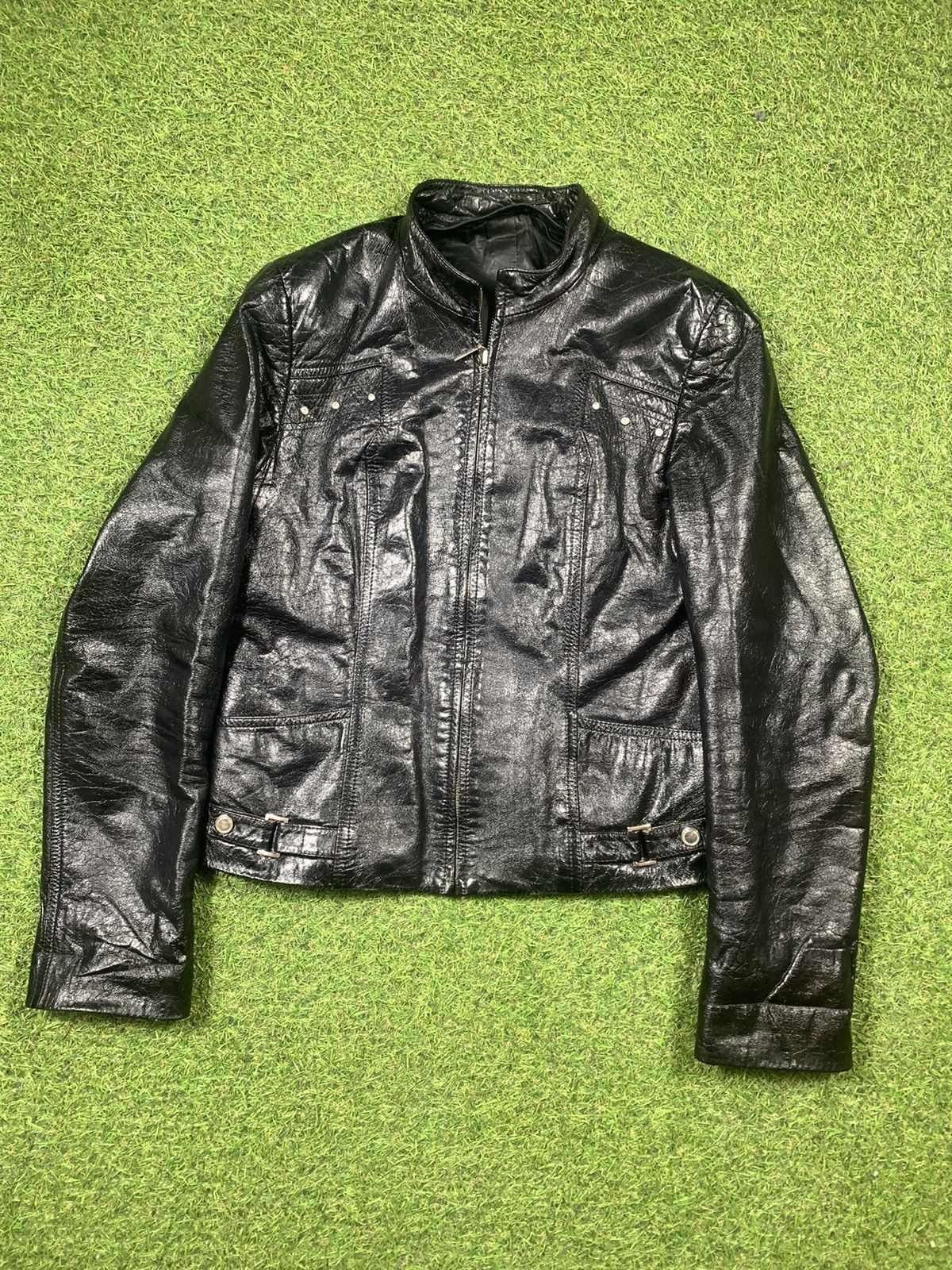 Genuine Leather × Vintage Vintage Y2K Leather jacket streetwear style Size S / US 4 / IT 40 - 3 Thumbnail