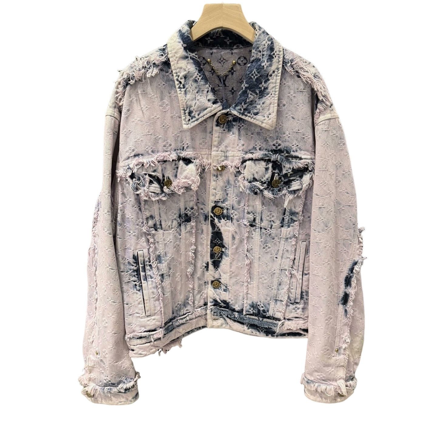 Louis Vuitton Louis Vuitton Monogram Frayed Denim Jacket Size M Size US M / EU 48-50 / 2 - 1 Thumbnail