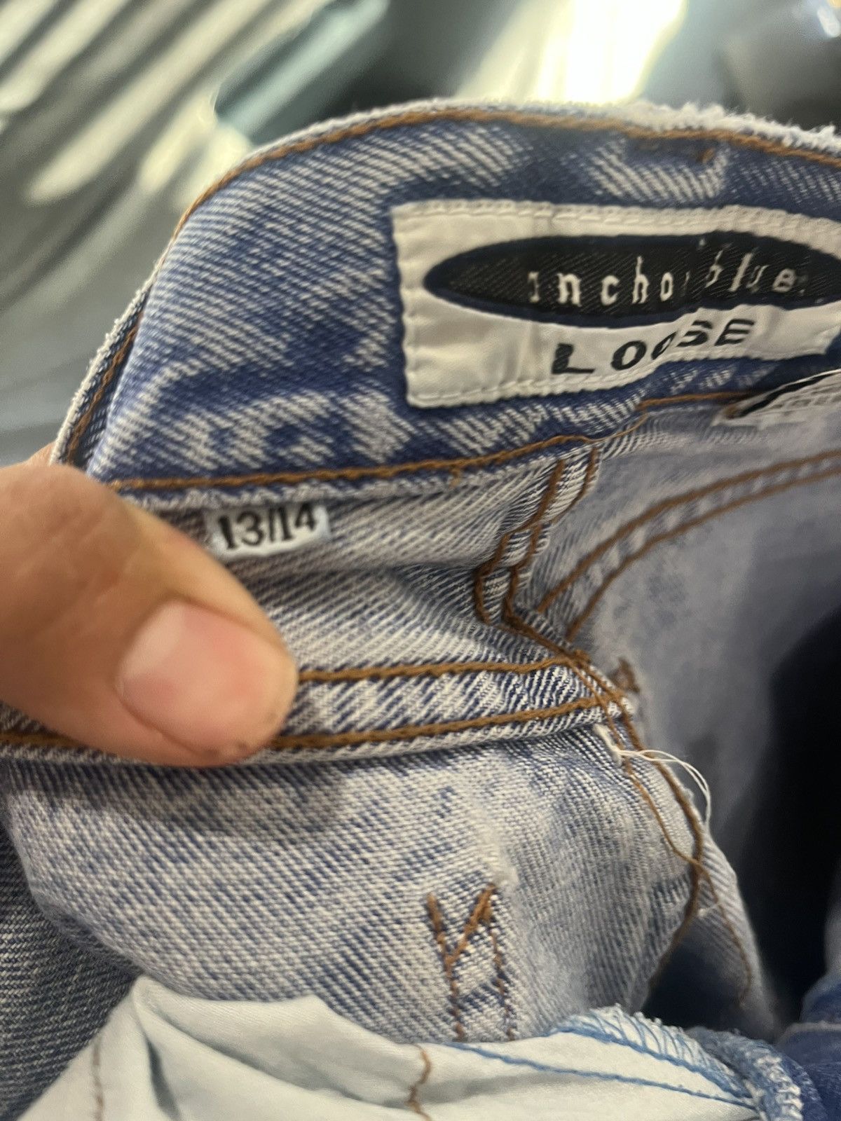 Anchor Blue Vintage 90’s Light Washed Anchor Blue Loose Denim Jeans 13 Size 32" / US 10 / IT 46 - 6 Thumbnail