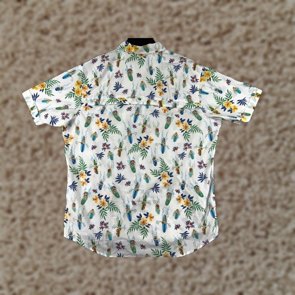 Izod IZOD Shirt Mens XL White Floral Surfers Palm All Over Print Flower Hawaiian Button-Up Size US XL / EU 56 / 4 - 1 Thumbnail