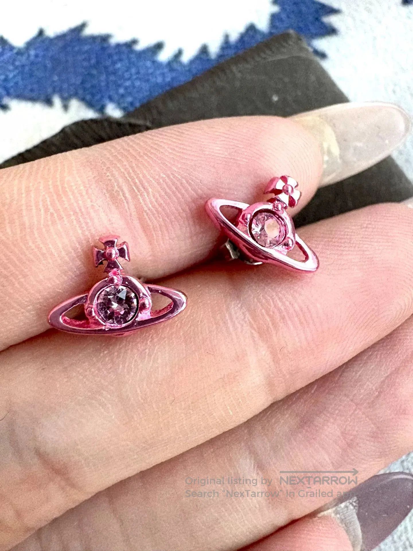 Vivienne Westwood vivienne westwood pink nano saturn earrings. Size ONE SIZE - 3 Thumbnail