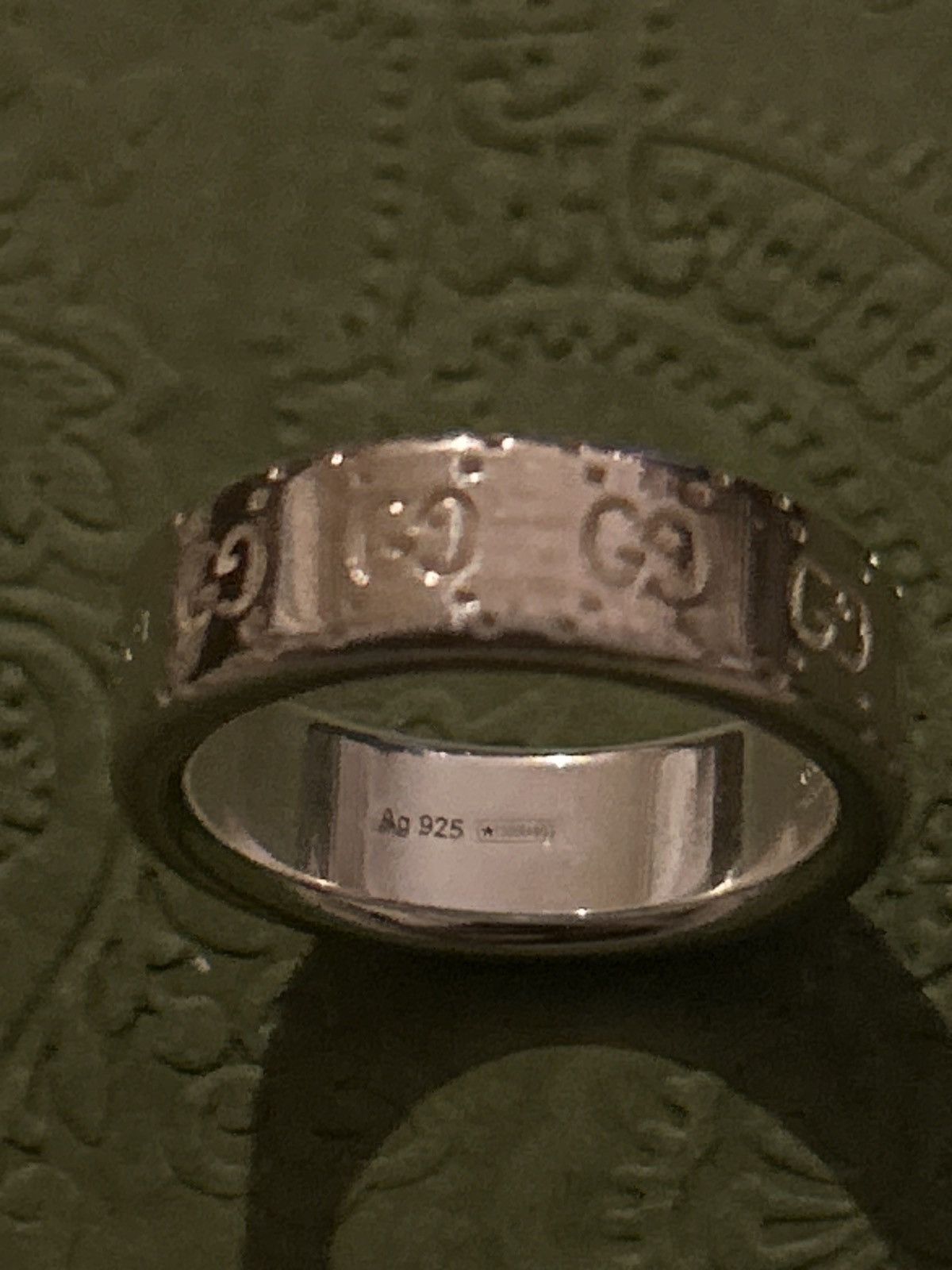 Gucci Gucci Signature GG Wide Logo Ring AG 925 814720 Size ONE SIZE - 4 Thumbnail