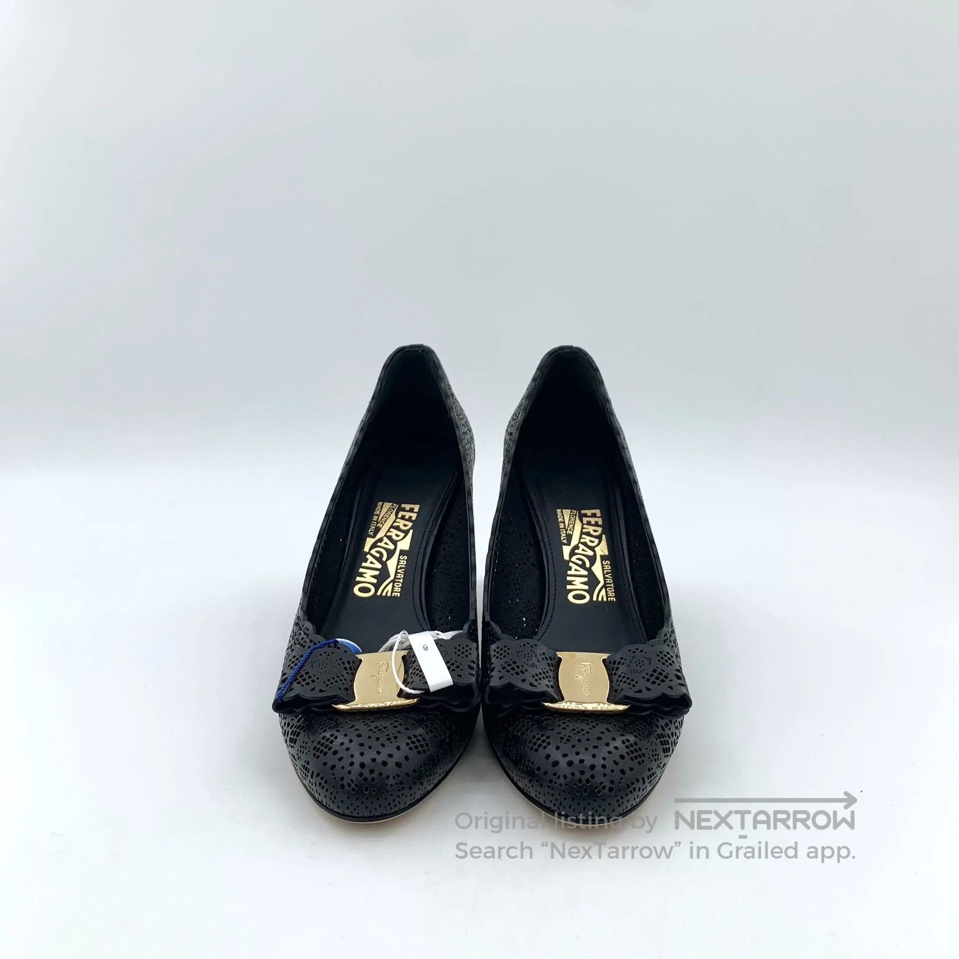 Salvatore Ferragamo Salvatore Ferragamo Black Bow Tie Round Toe Hollow High He Size US 6 / IT 36 - 3 Thumbnail