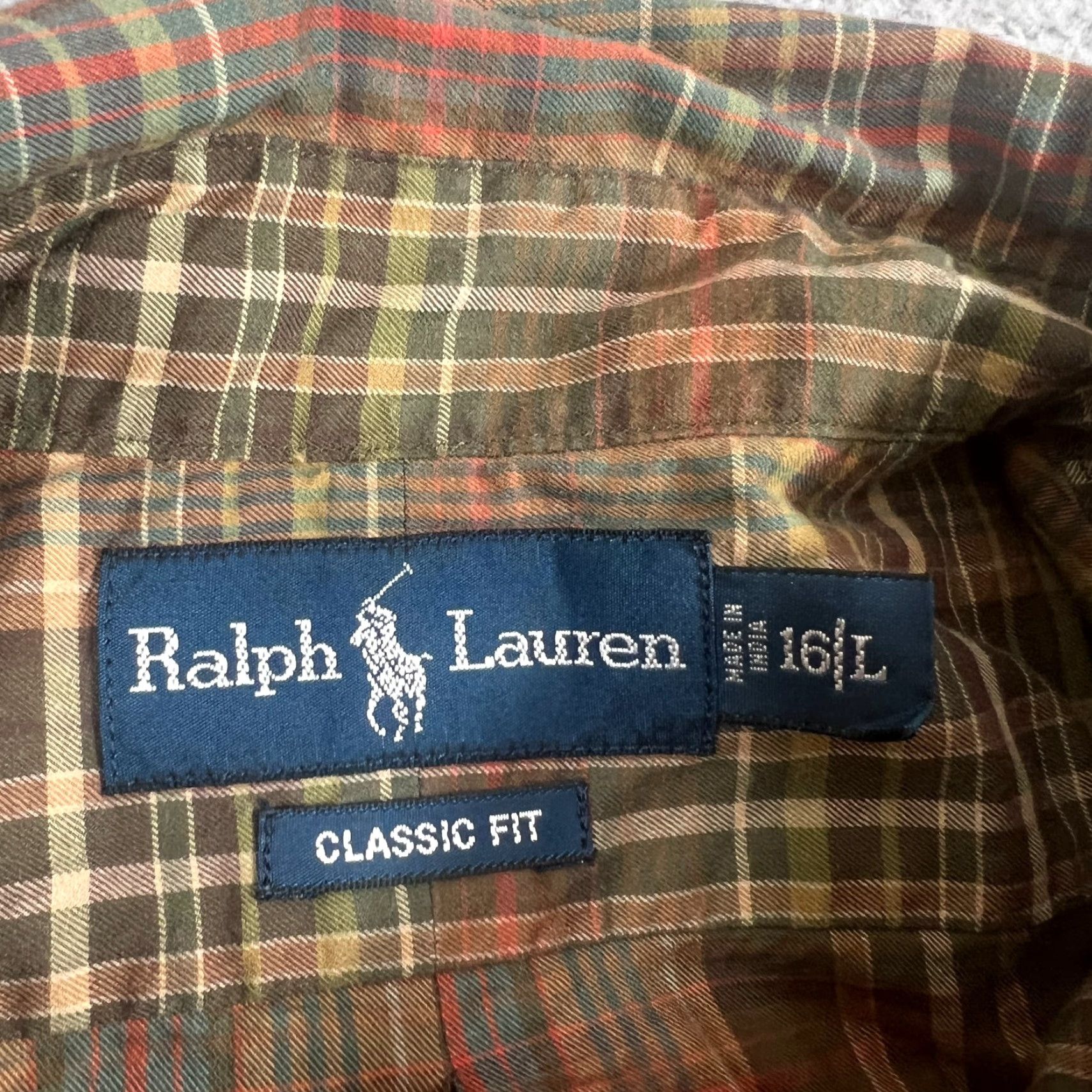 Ralph Lauren VINTAGE Ralph Lauren Mens Button-Up Shirt Size L Long Sleeve Brown Plaid Casual Business Travel Size US L / EU 52-54 / 3 - 2 Thumbnail