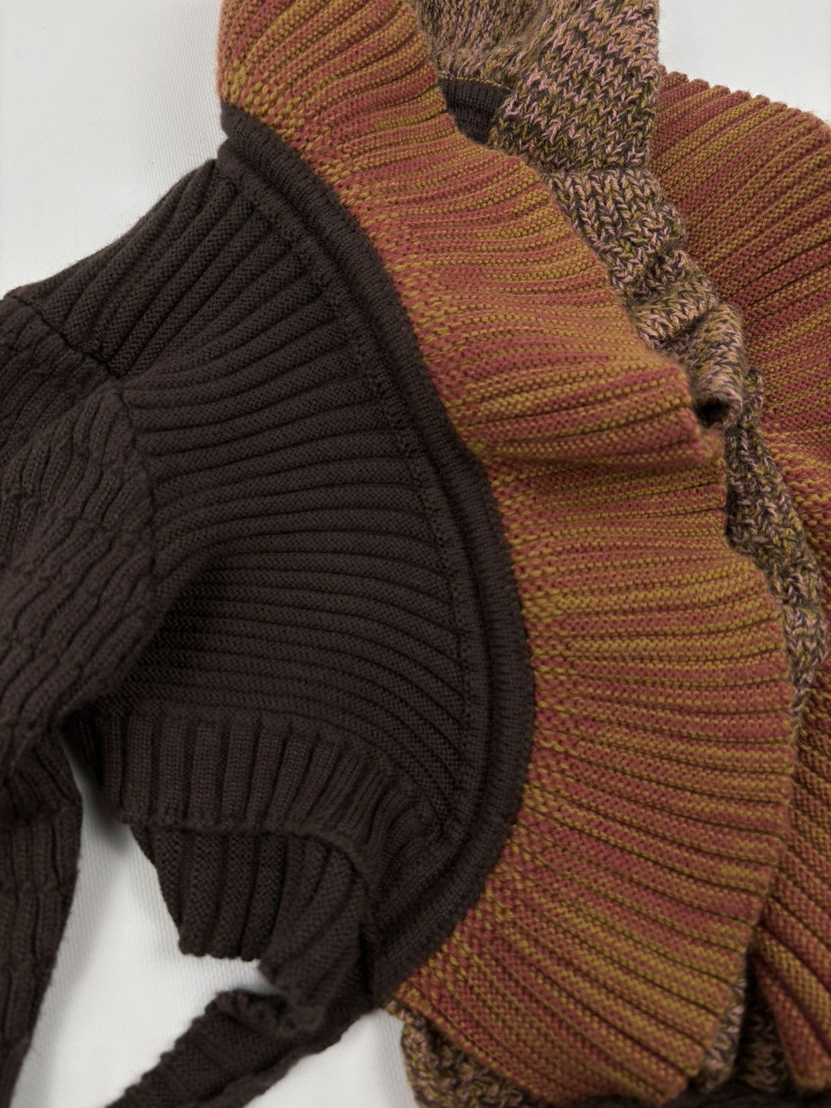 Cop Copine SAVE THE QUEEN Wool Knit Shawl Cardigan Crop Bolero Sweater Size XL / US 12-14 / IT 48-50 - 23 Thumbnail