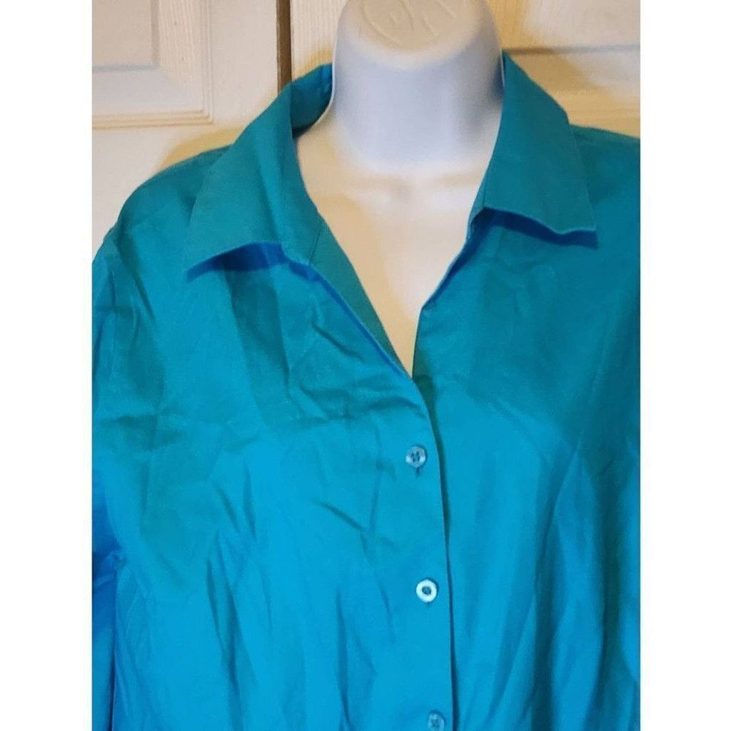 Chicos Chicos Teal Button Up Blouse Size L / US 10 / IT 46 - 1 Thumbnail