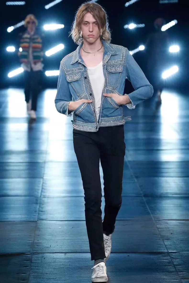 Saint Laurent Paris Saint Laurent Studded Denim Jacket-2506 Size US XS / EU 42 / 0 - 6 Thumbnail