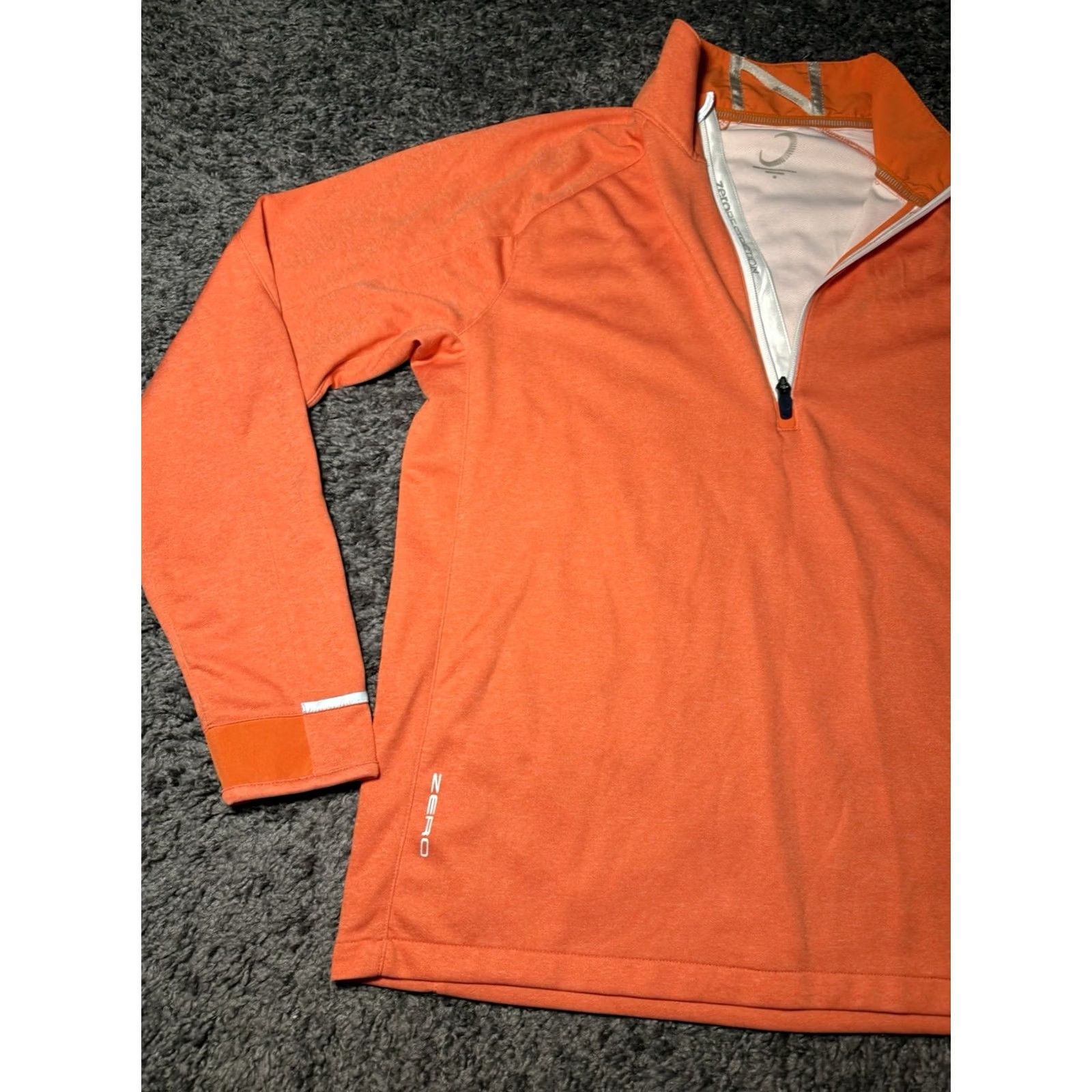 Vintage Zero Restriction Mens Medium Pullover Flame Orange Performance Z425 Half Zip Size US M / EU 48-50 / 2 - 3 Thumbnail