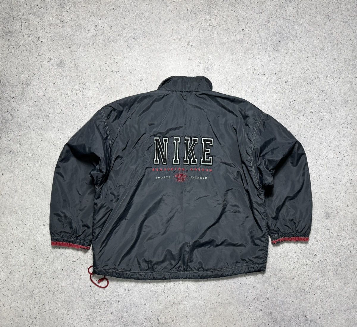 Nike Vintage 80s Nike Oregon Nylon Jacket 1/2 Zip Anorak Big Logo Size US L / EU 52-54 / 3 - 1 Thumbnail