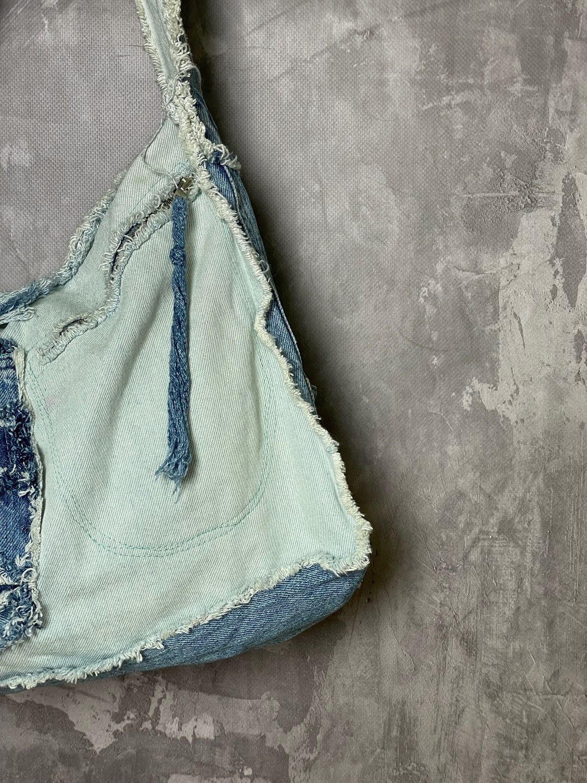 Japanese Brand × Vintage Vntg Japan Handmade Crossbody Denim Jeans Bag Y2k Size ONE SIZE - 8 Thumbnail
