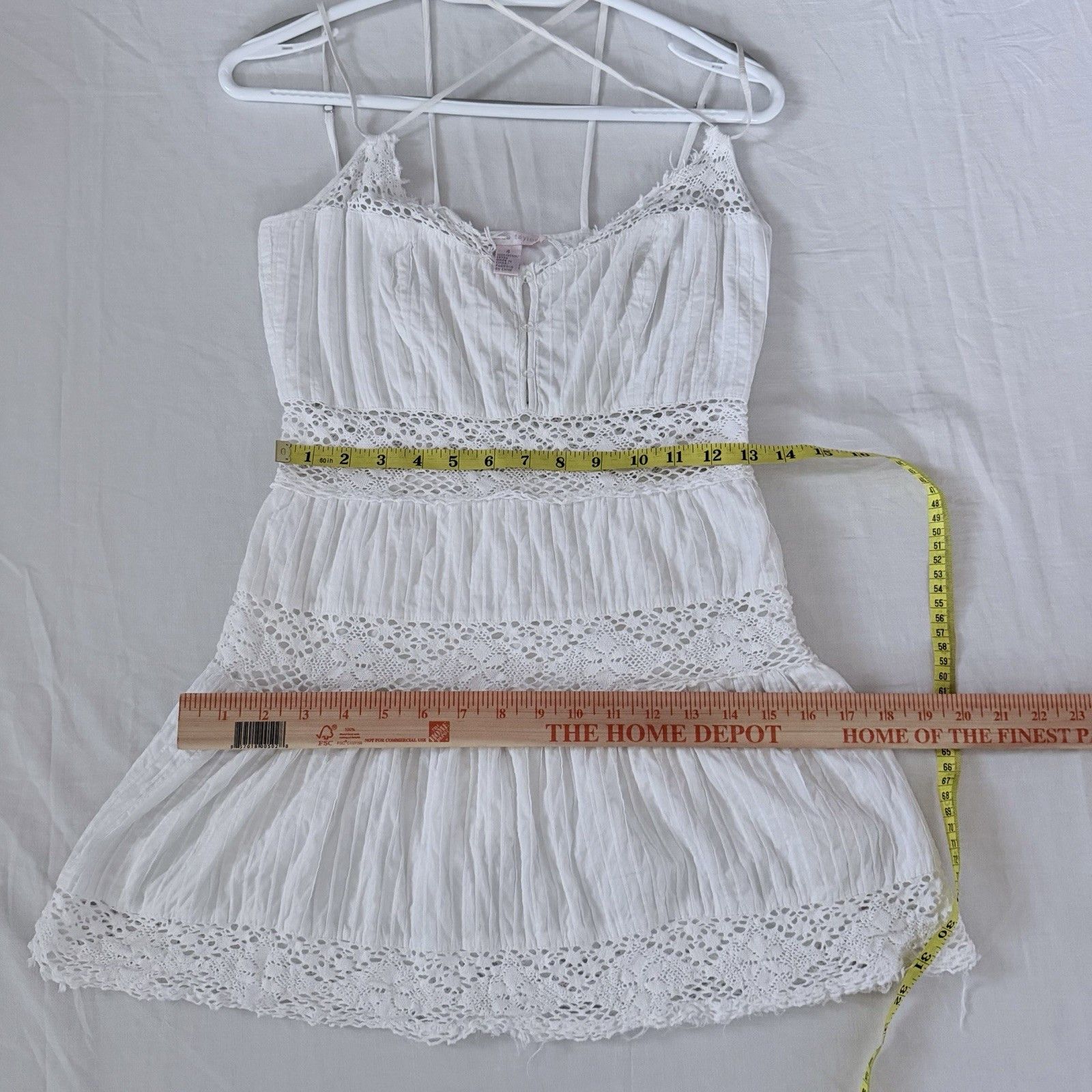 Rebecca Taylor Rebecca Taylor White Crochet Trim Textured Cotton Babydoll Size S / US 4 / IT 40 - 12 Thumbnail