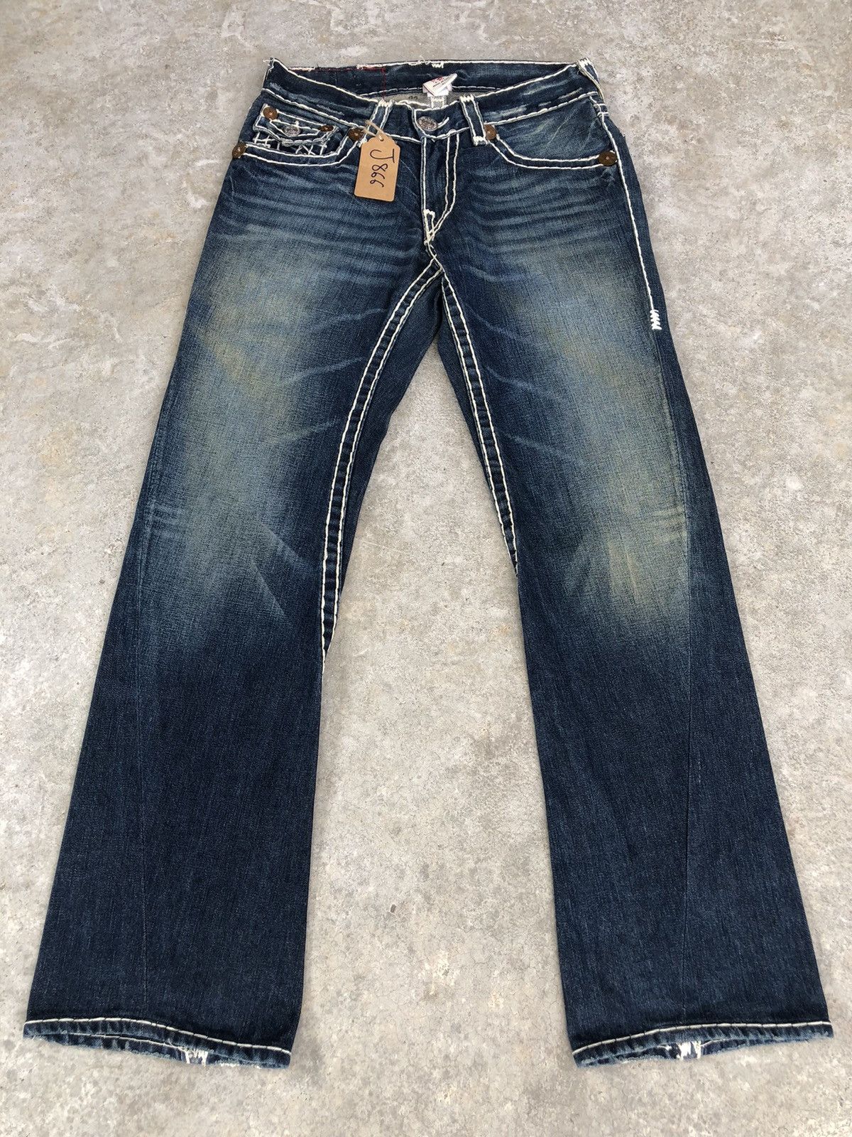 True Religion Vintage True Religion Mini Flared White Stitch Distressed Size US 31 - 3 Thumbnail