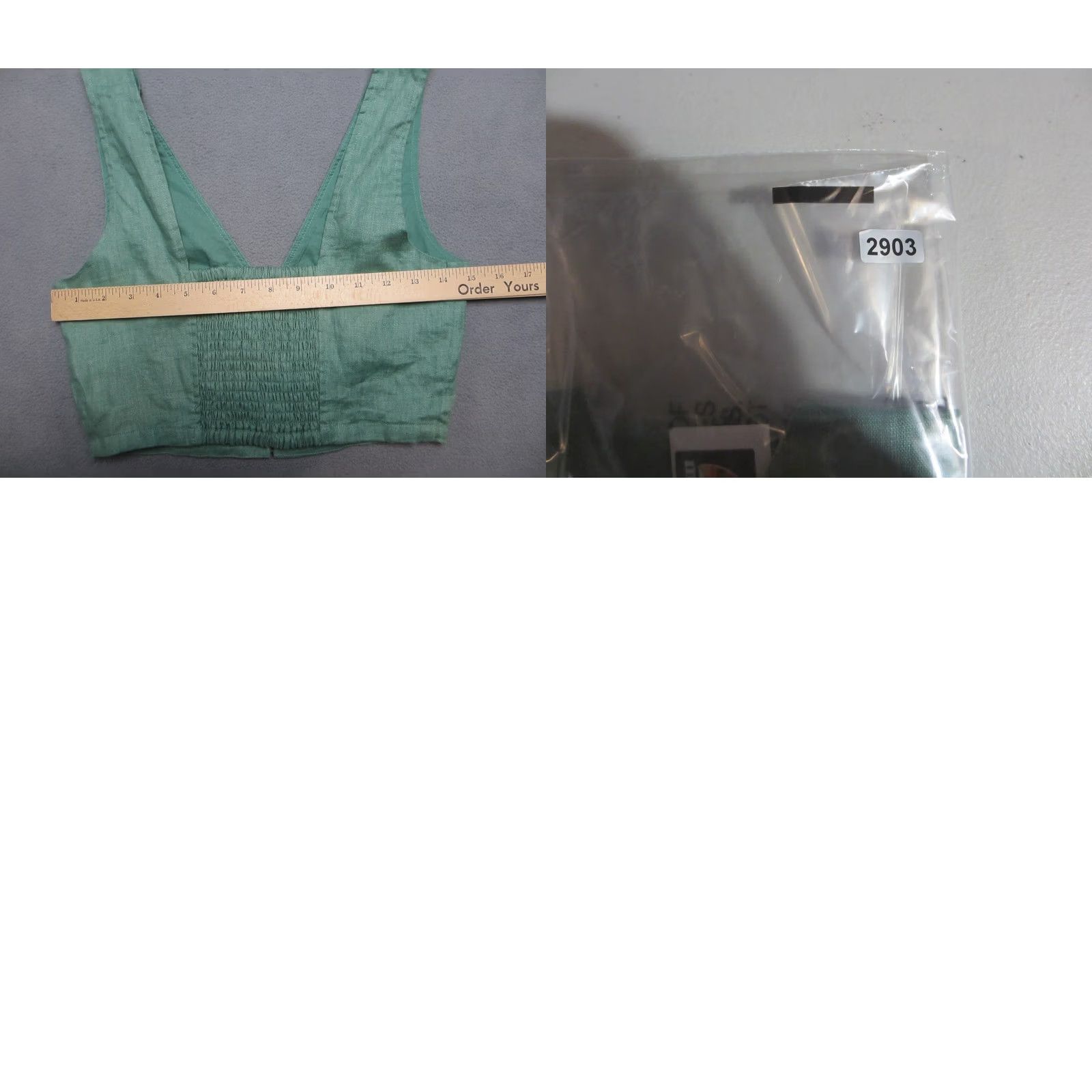 Madewell Madewell Green Trellis Gwen Crop V-Neck Button Front Linen Vest Top Women's 0 Size XS / US 0-2 / IT 36-38 - 8 Thumbnail