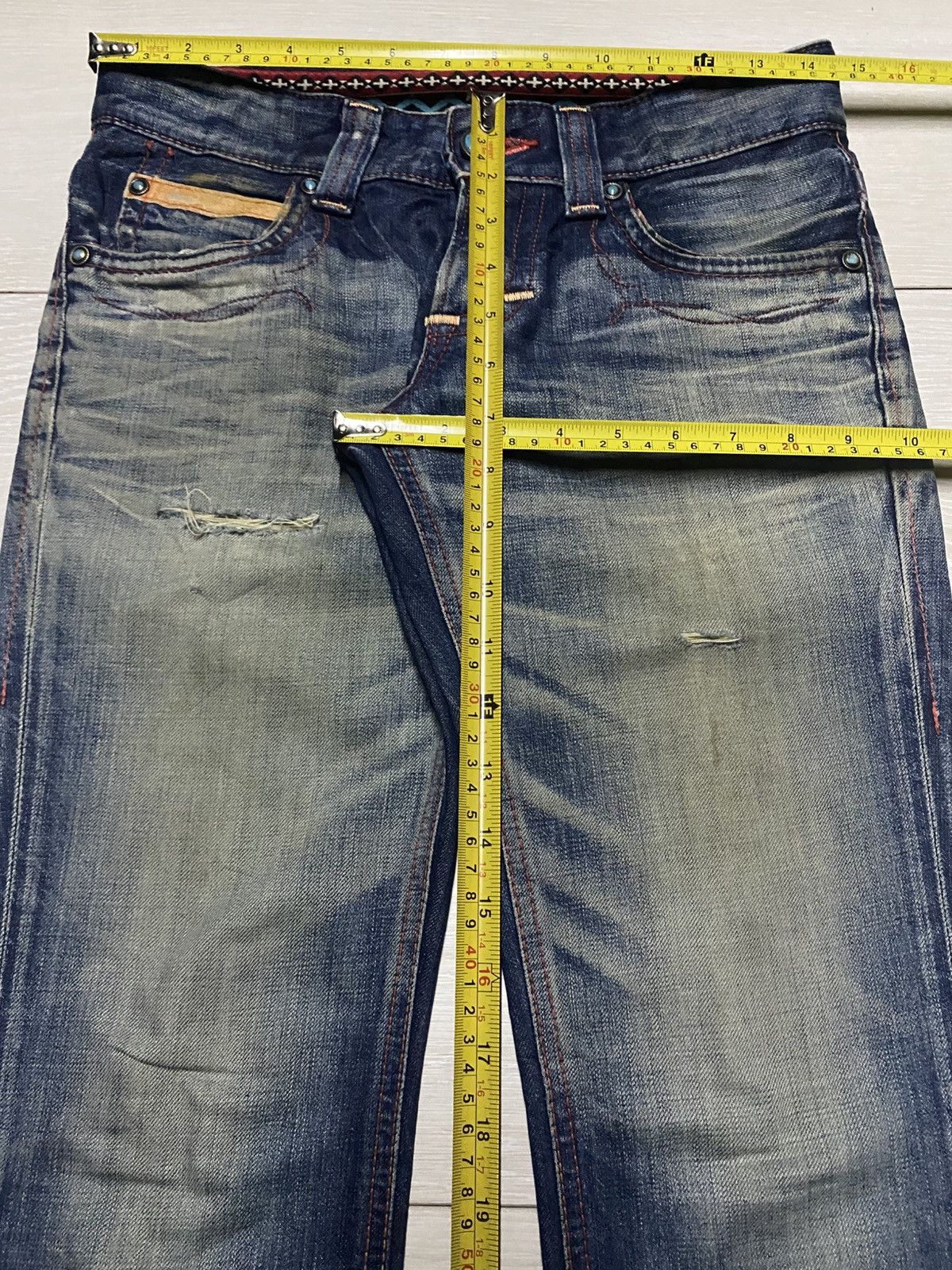 Edwin Vintagw Japanese Edwin 503 Blue Trip Mud Wash Skinny Jeans Size US 29 - 14 Thumbnail