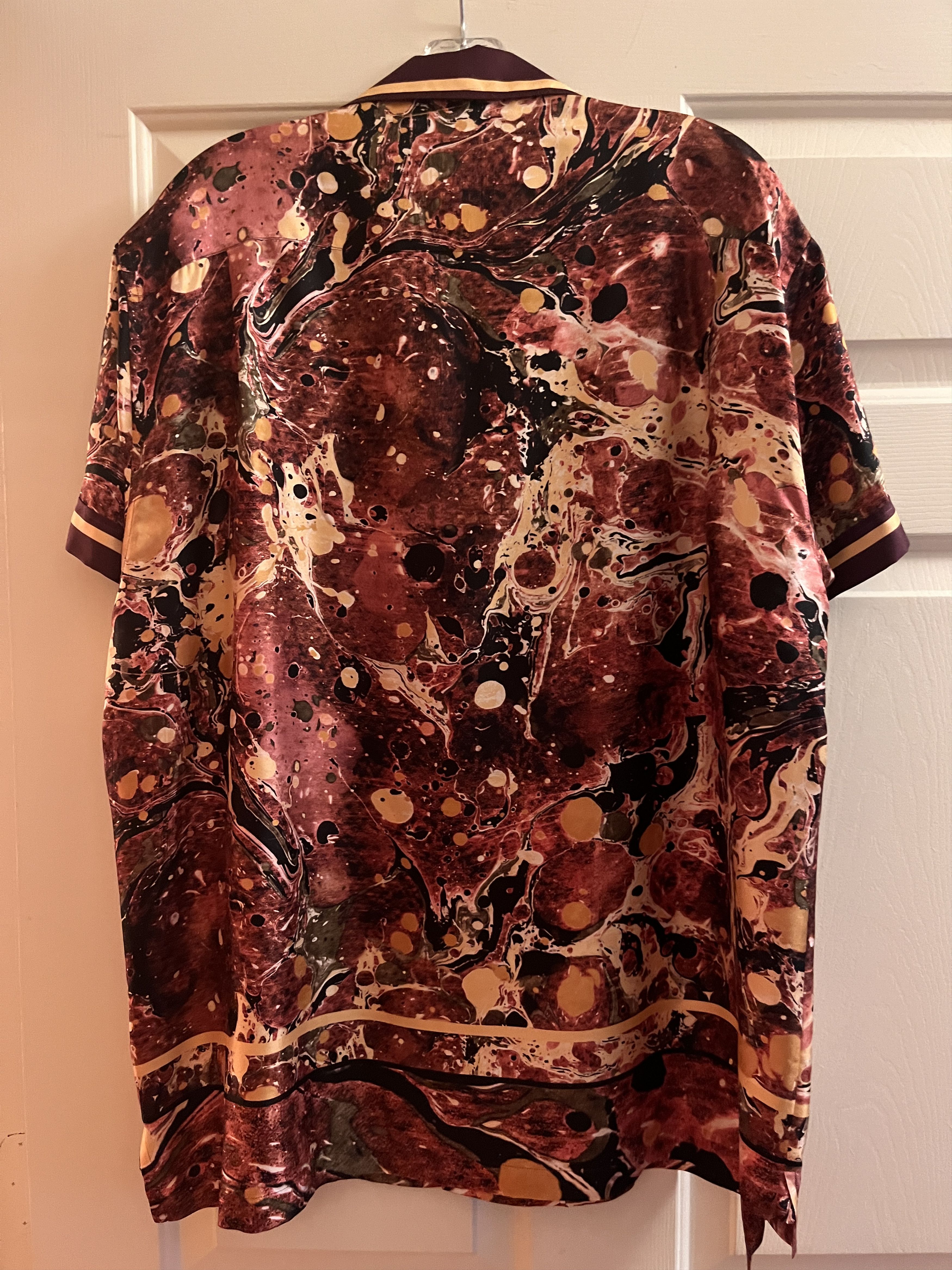 Dolce & Gabbana Dolce & Gabbana Graphic Print Silk Button Up Down Shirt Size US XL / EU 56 / 4 - 6 Thumbnail