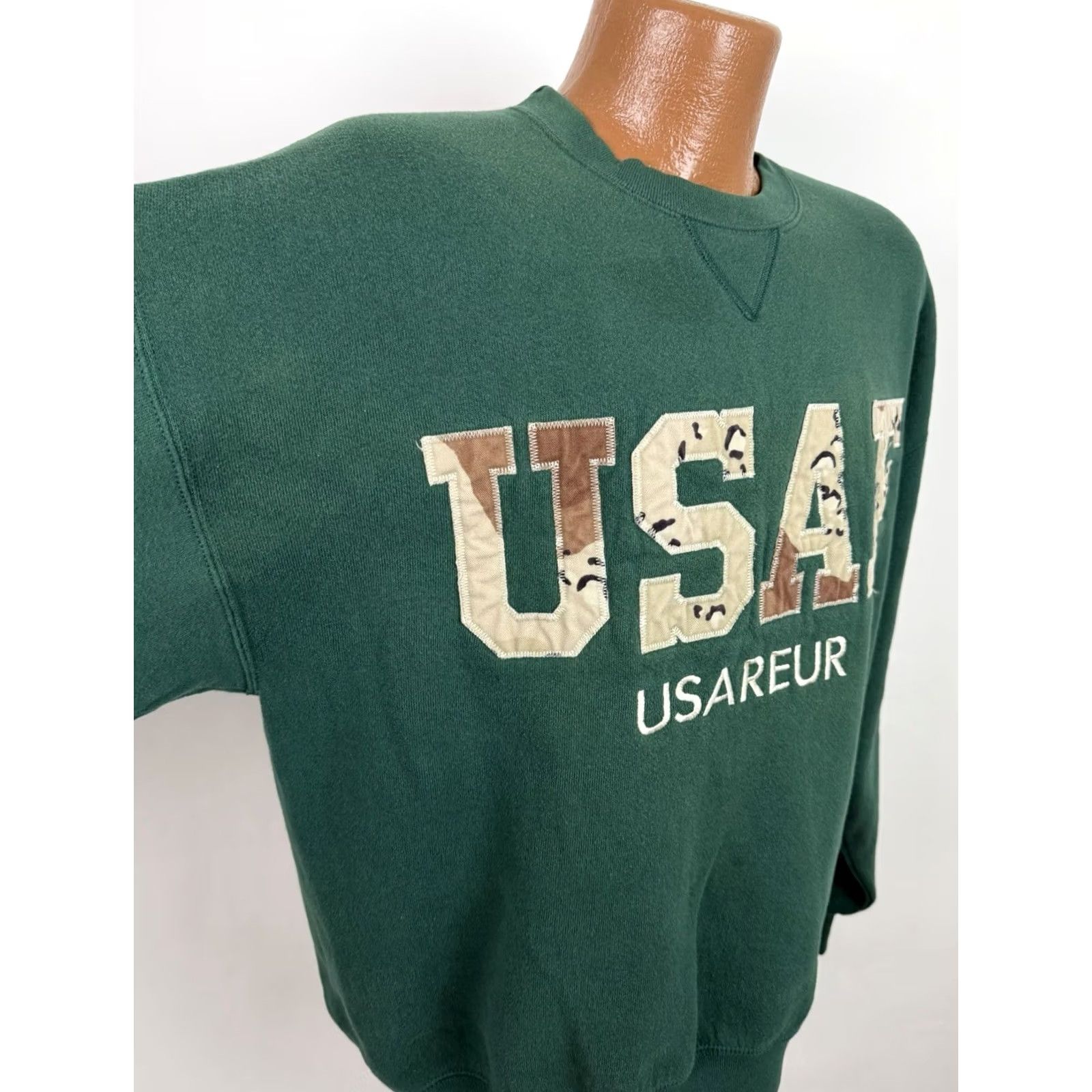 Soffe VINTAGE Soffe Sweatshirt Mens L US Air Force Embroidered Green Cotton Blend Pullover 90s Army Grunge Retro Size US L / EU 52-54 / 3 - 7 Thumbnail
