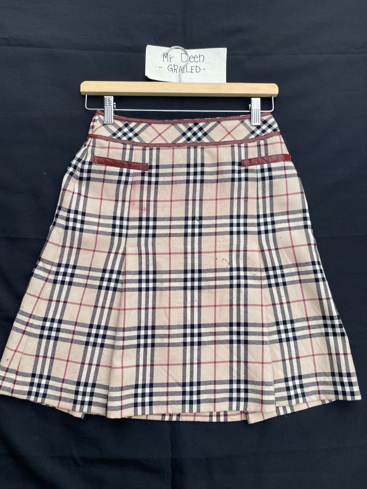 Burberry Rare Vintage Burberry Checkered Brown Midi Skirt Size 25" / US 0 / IT 36 - 4 Thumbnail