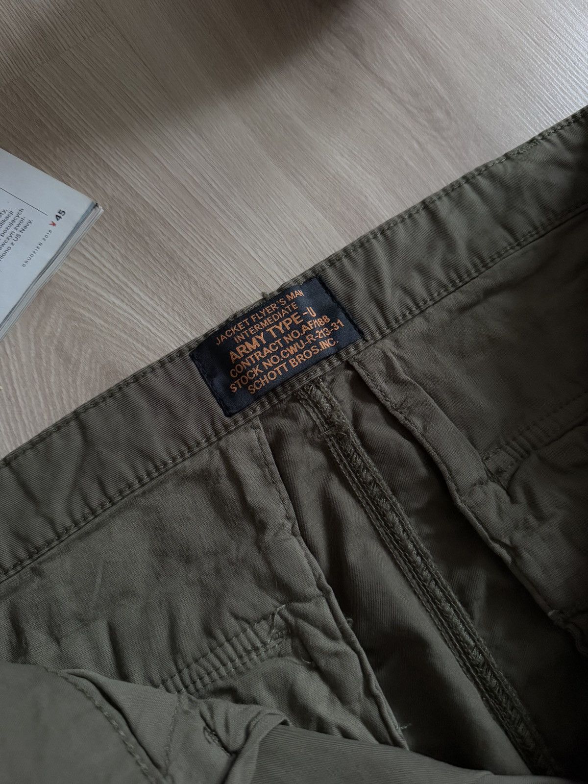Schott Schott Cargo Pants Khaki Army Style Size US 30 / EU 46 - 10 Thumbnail