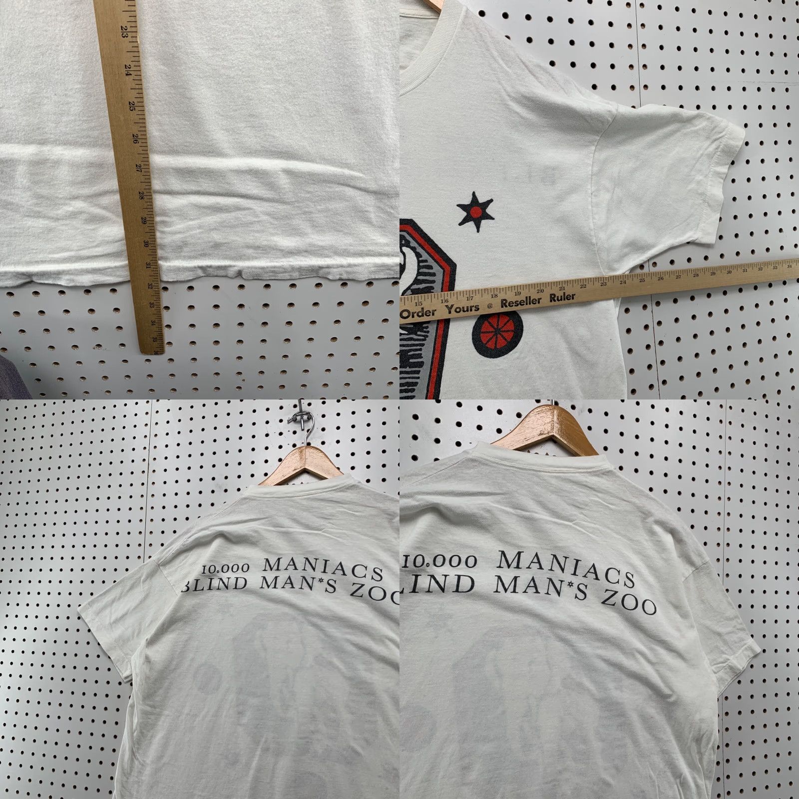 Vintage VINTAGE 90s 10000 Maniacs Shirt Men 2XL White Bling Man ZOO Rare Single Stitch Shirt Men 2XL White 90s Maniacs Zoo Bling Musical Band Mens Size US XXL / EU 58 / 5 - 10 Thumbnail