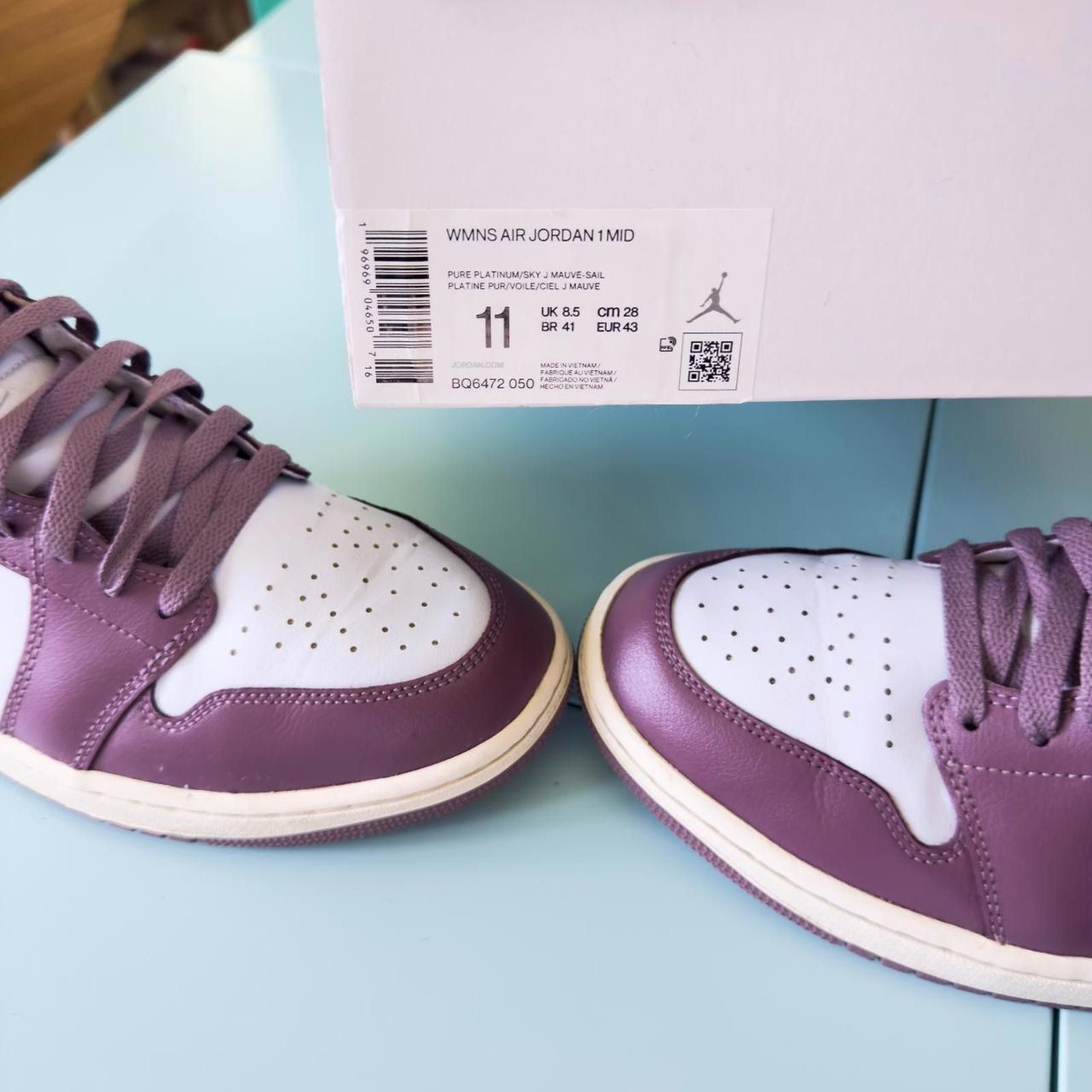 Jordan Brand WMNS AIR JORDAN 1 MID "SKY MAUVE" Women's 11 Size US 11 / IT 41 - 4 Thumbnail