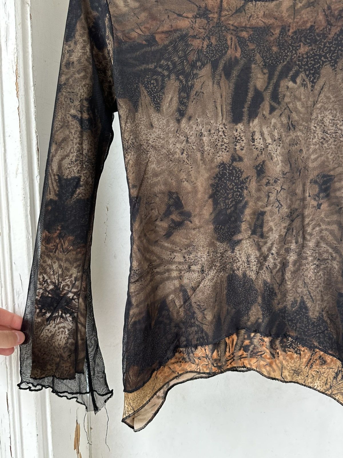 Vintage Vintage Gaultier Style Mesh Printed Jumper Size M / US 6-8 / IT 42-44 - 5 Thumbnail