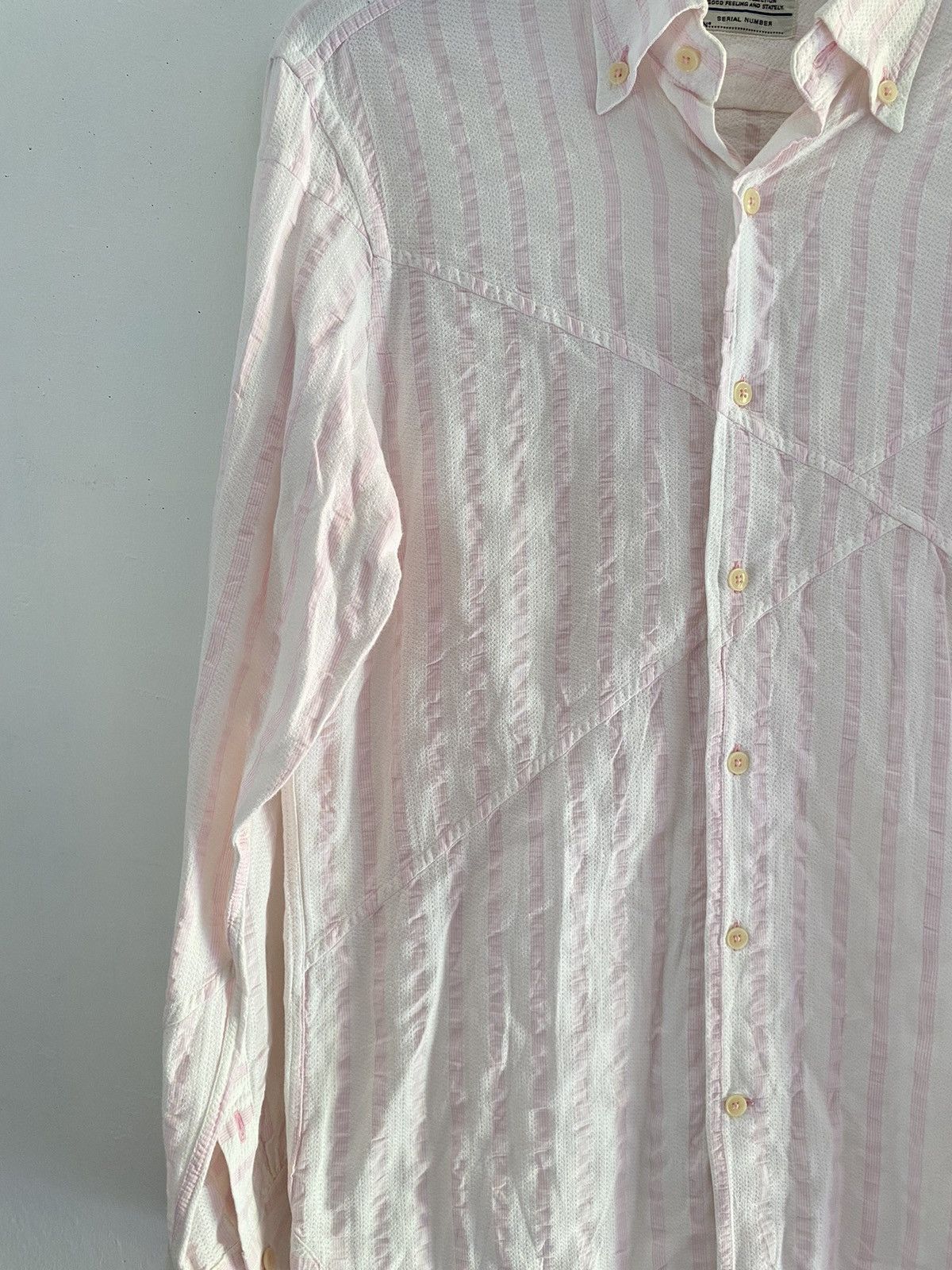 20471120 × Japanese Brand × Nicole Club Nicole club for men assymmetric striped button shirts Size US M / EU 48-50 / 2 - 4 Thumbnail