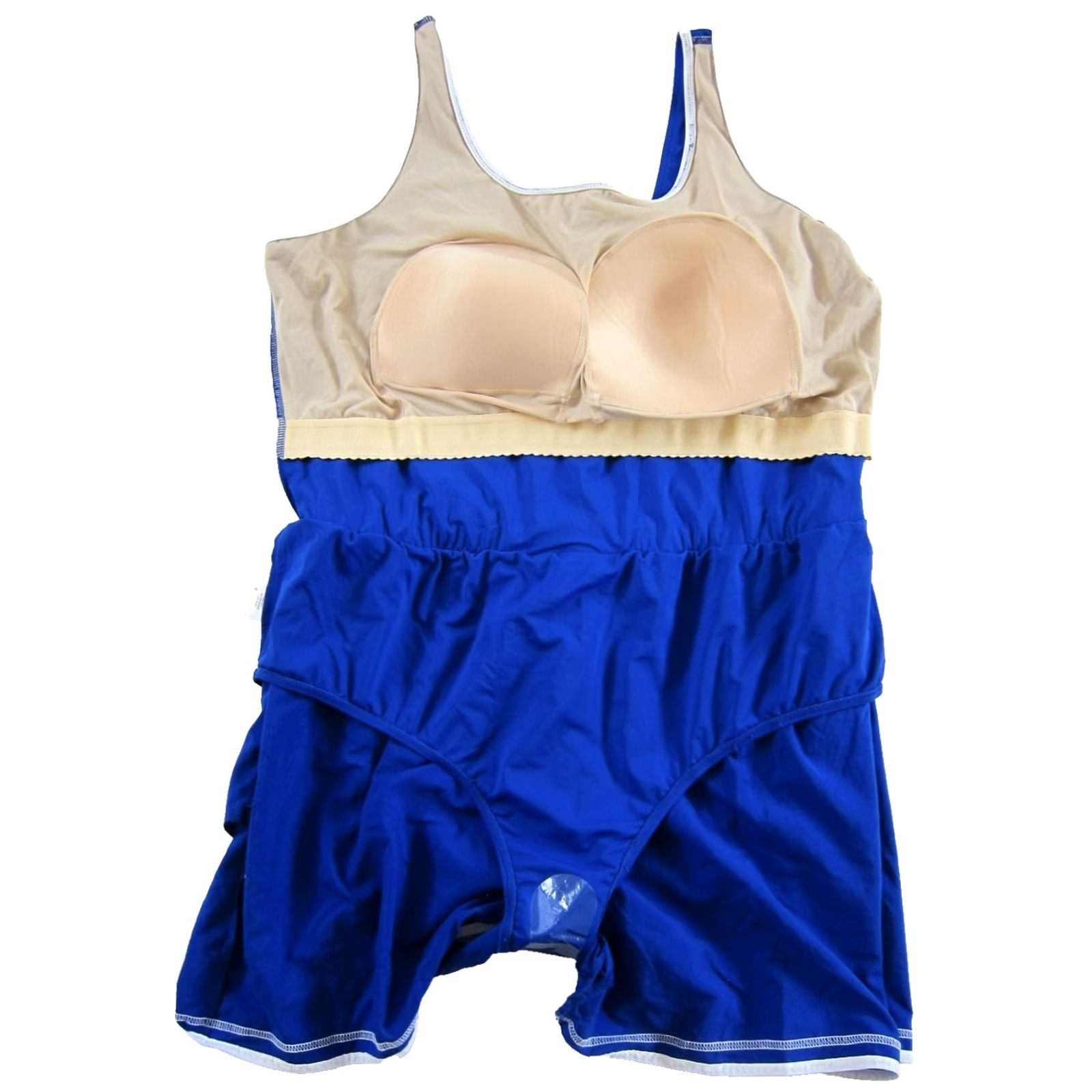 Vintage Swim 365 Blue White Shorts Romper One Piece Swimsuit Plus Size 28W Women’s Size 28" / US 6 / IT 42 - 3 Thumbnail