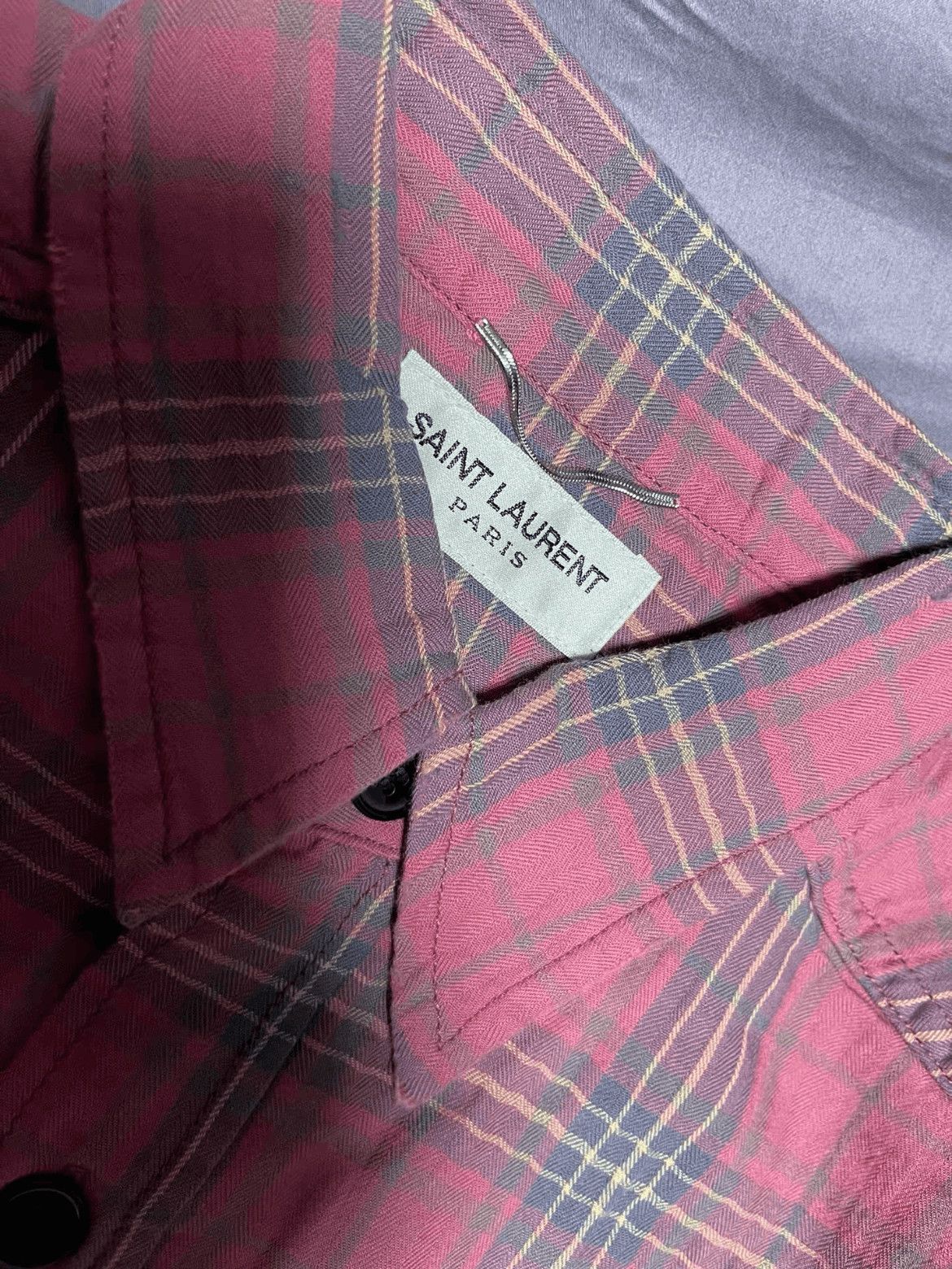 Saint Laurent Paris Saint Laurent Paris 16SS Runway Distressed Plaid Shirt Size US M / EU 48-50 / 2 - 3 Thumbnail