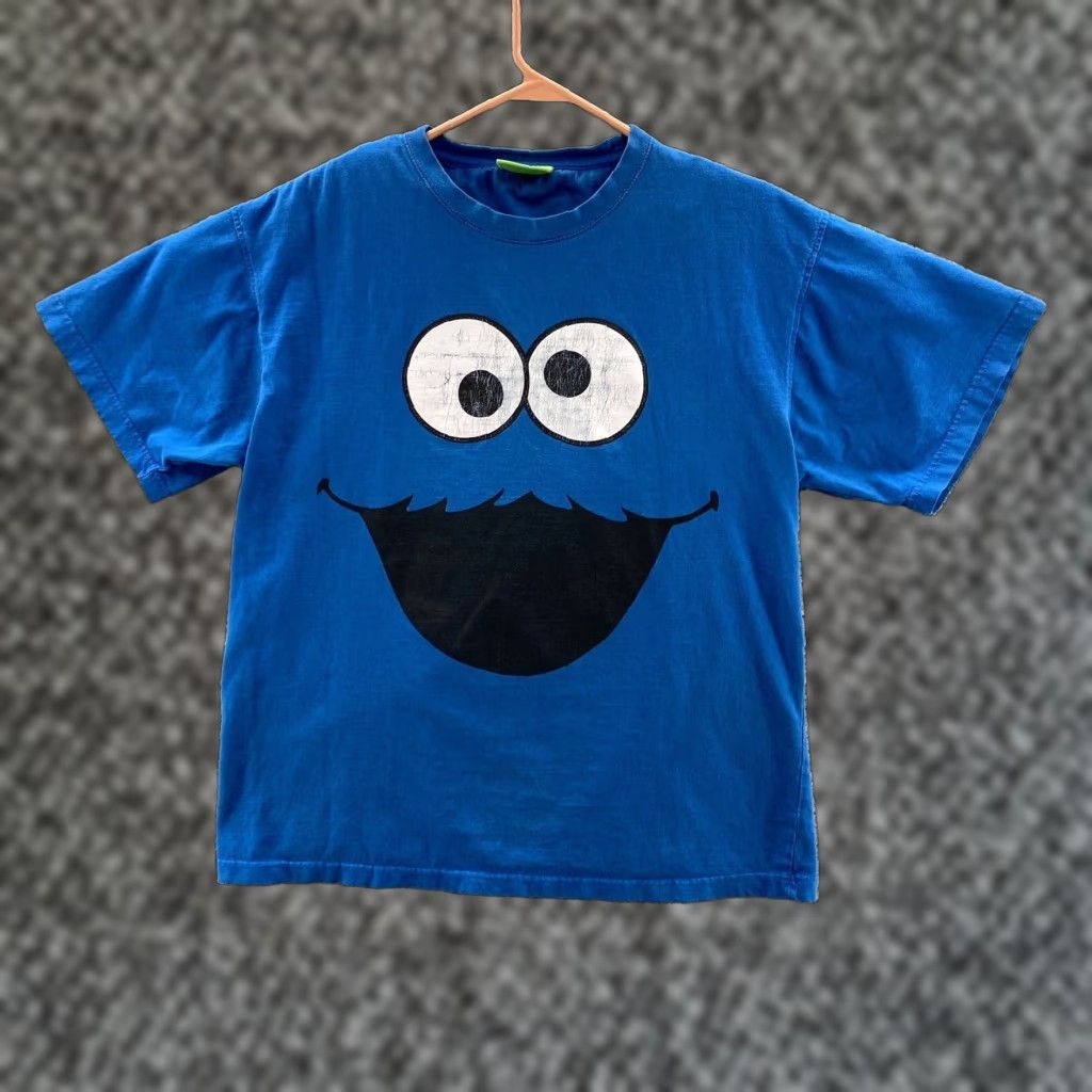 Vintage VINTAGE Sesame Street Cookie Monster T Shirt Mens XL Blue 