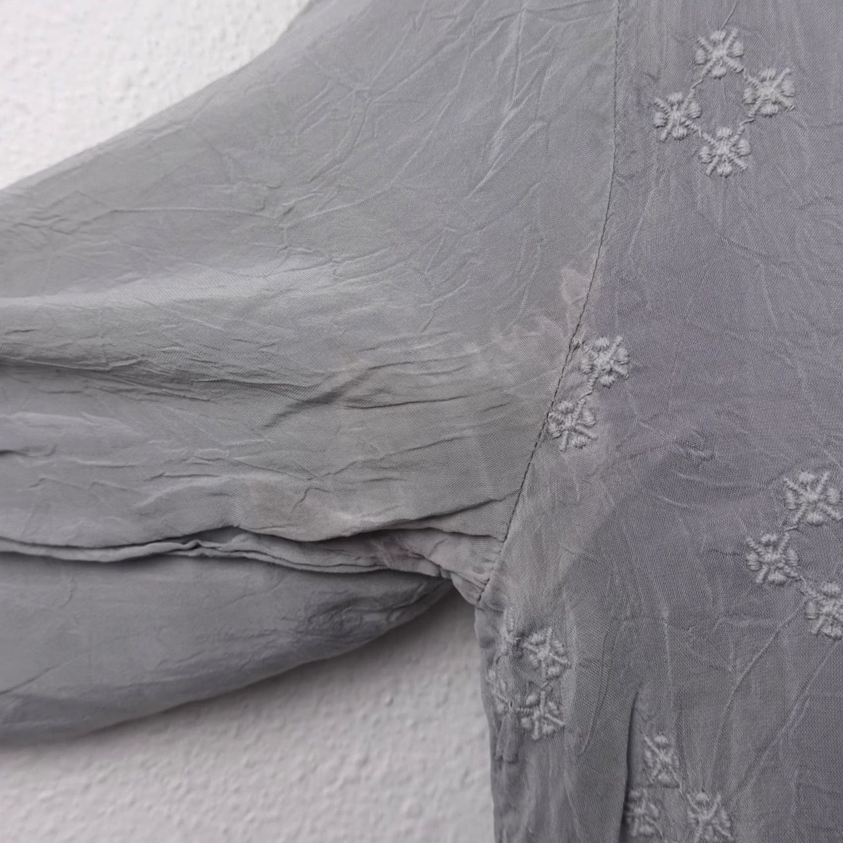 Johnny Was Johnny Was Tunic Dress Gray Sheer Gauze Embroidered Long Sleeve Rayon Small Boho Women's Dahlia Floral Patchwork Vintage: No Size S / US 4 / IT 40 - 7 Thumbnail