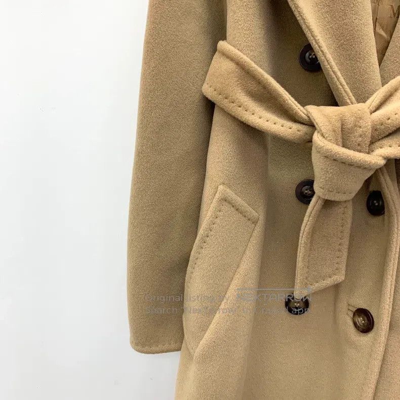 Max Mara Max Mara Brown Sheep Wool Lapel Double Breasted Long Sleev Size S / US 4 / IT 40 - 4 Thumbnail