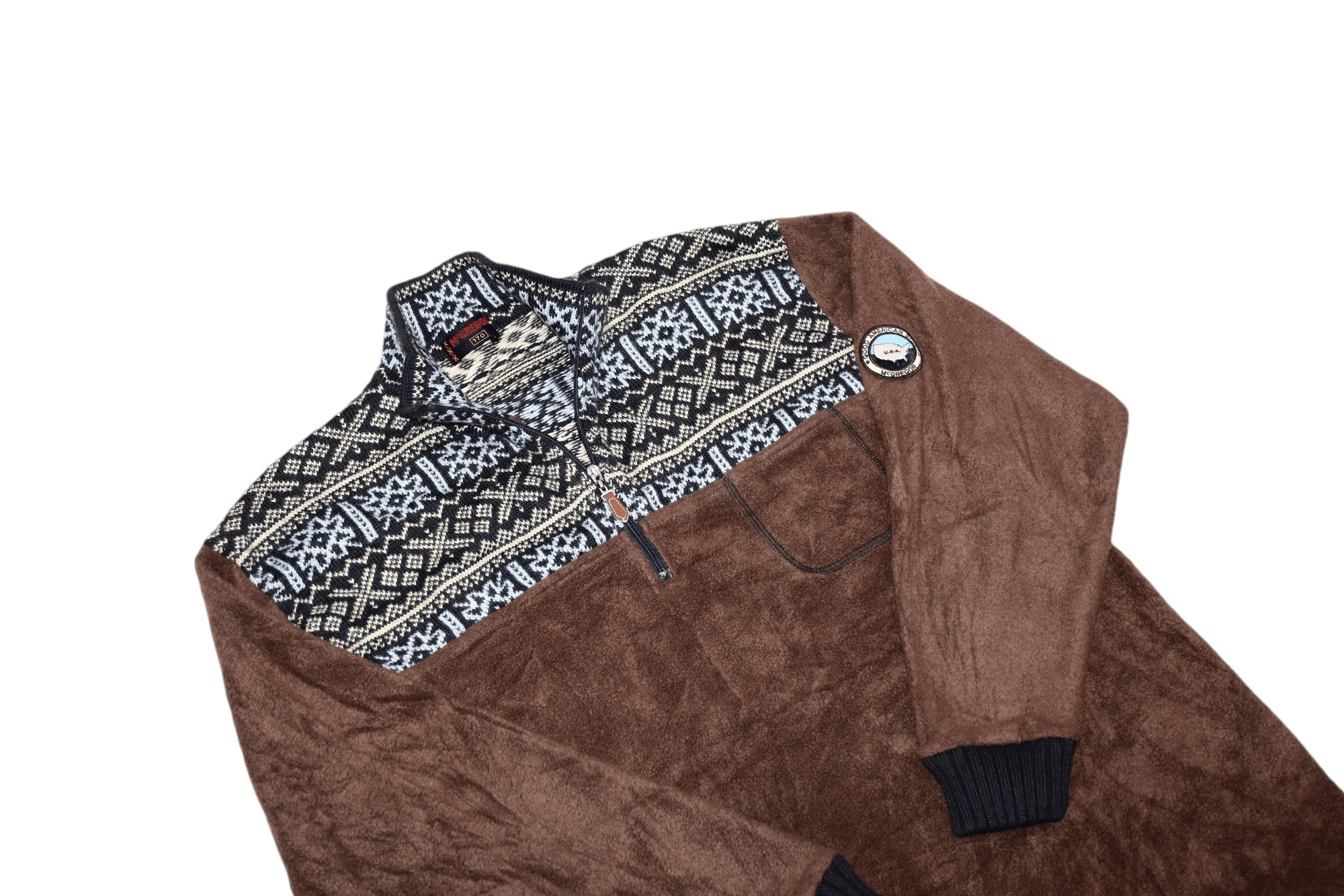 Japanese Brand VTG McGregor 1/3 zip navajo knitted trim pullover fleece Size US L / EU 52-54 / 3 - 2 Thumbnail