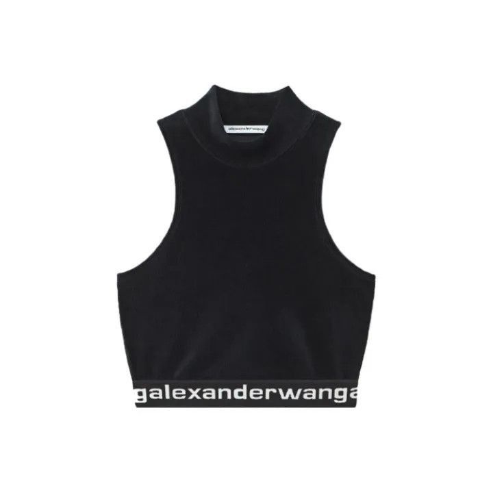 Alexander Wang Alexander Wang Black Corduroy Crop Tank Top - Size S / US 4 / IT 40 - 1 Thumbnail