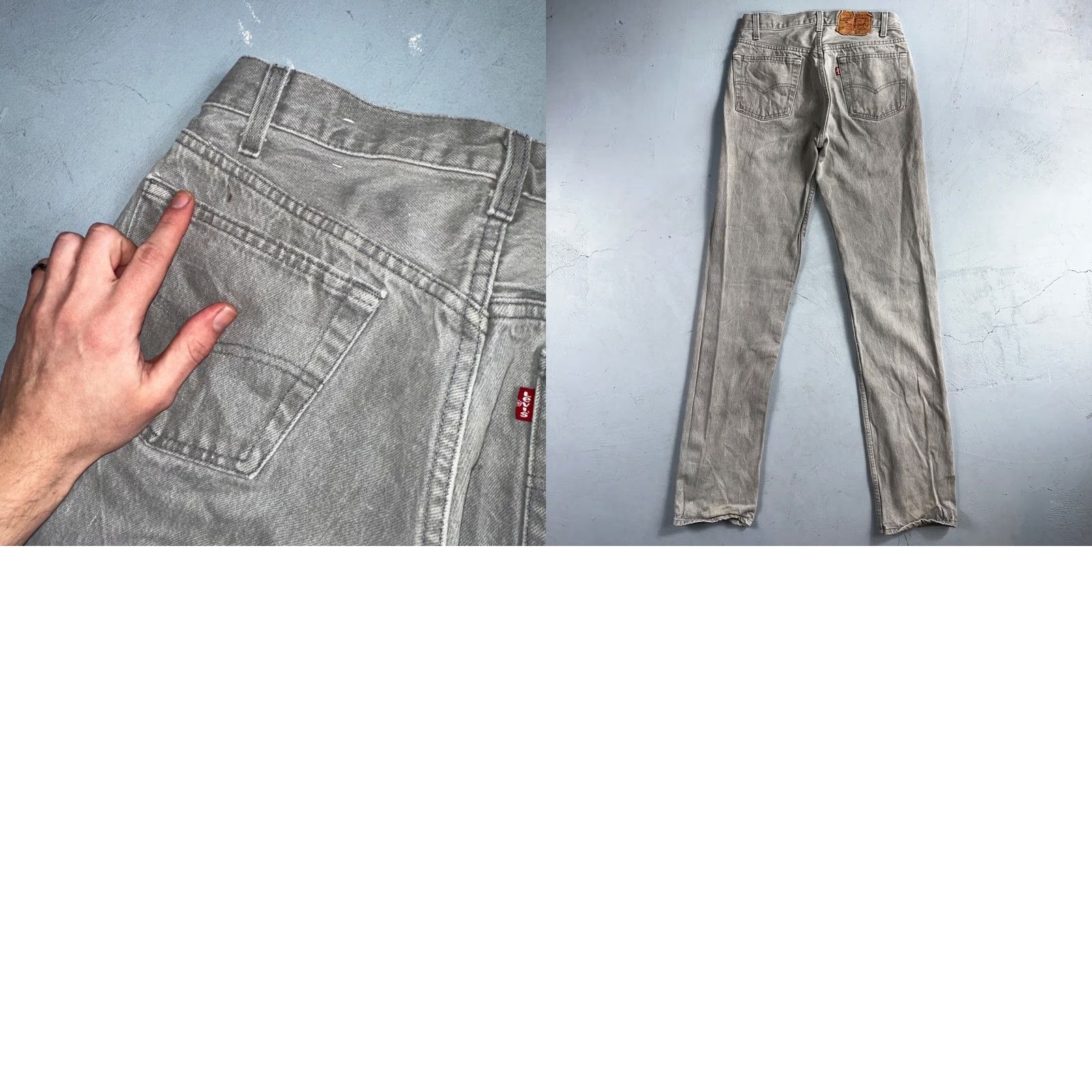 Levi's Levis 501 Vintage 90s USA Gray Straight Leg Jeans 28x34 Regular Mens 501 Series Denim Cotton Medium Wash Size US 28 / EU 44 - 10 Thumbnail