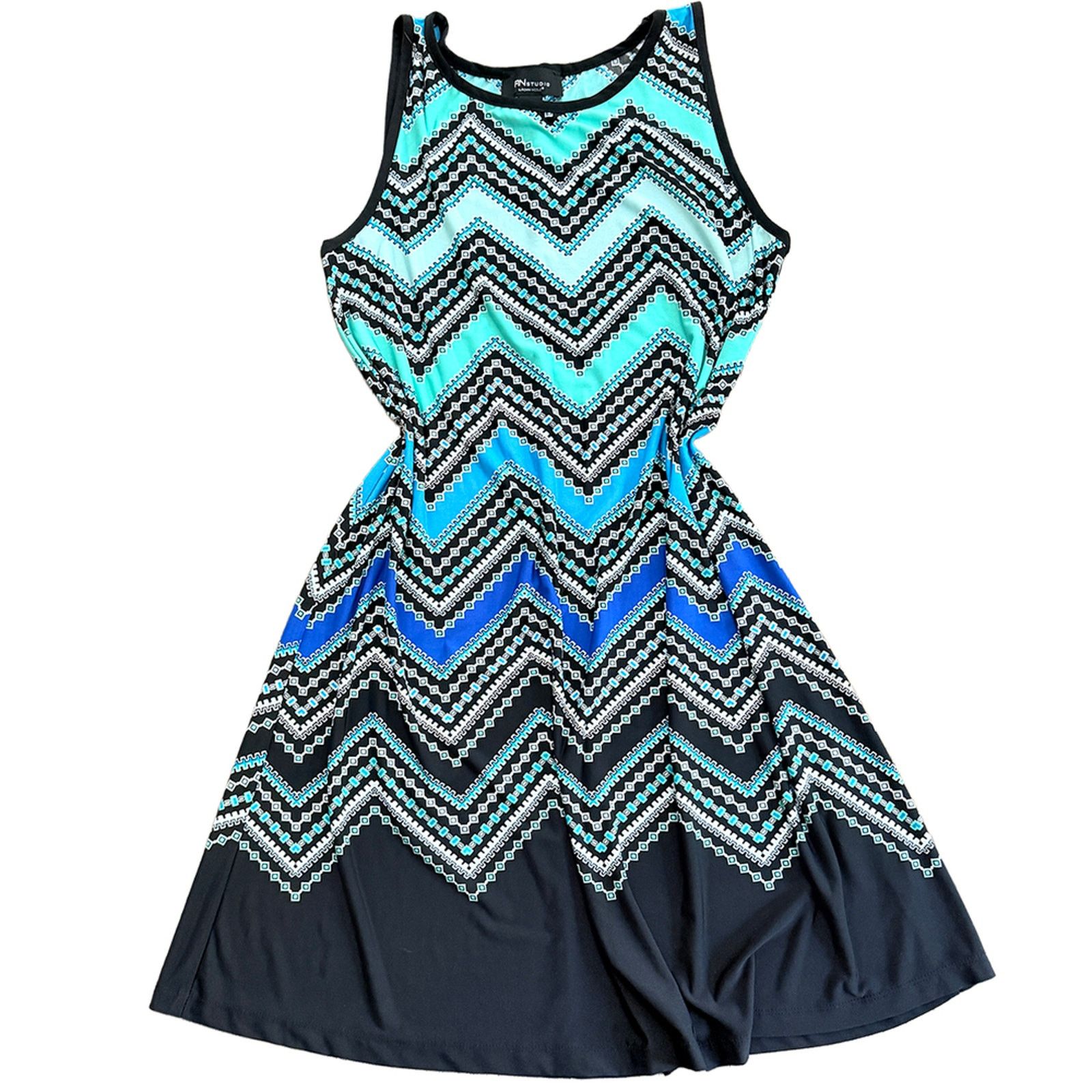 Other RN Studio Chevron sleeveless dress shift pullover summer Size M / US 6-8 / IT 42-44 - 1 Thumbnail