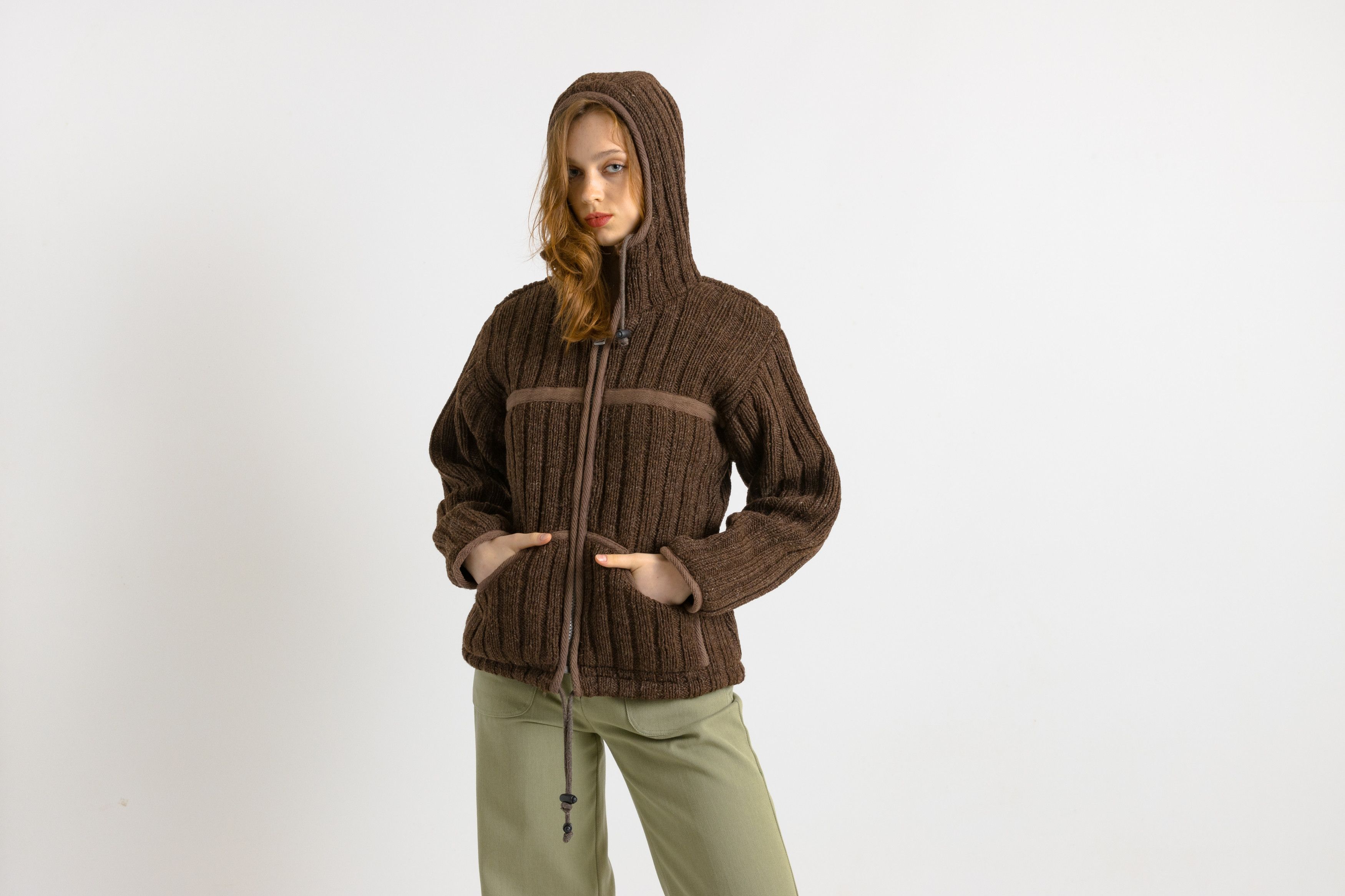 Other Nepal Handknitted Wool Sweater Knitwear Zip Jacket 7491 Size M / US 6-8 / IT 42-44 - 6 Thumbnail