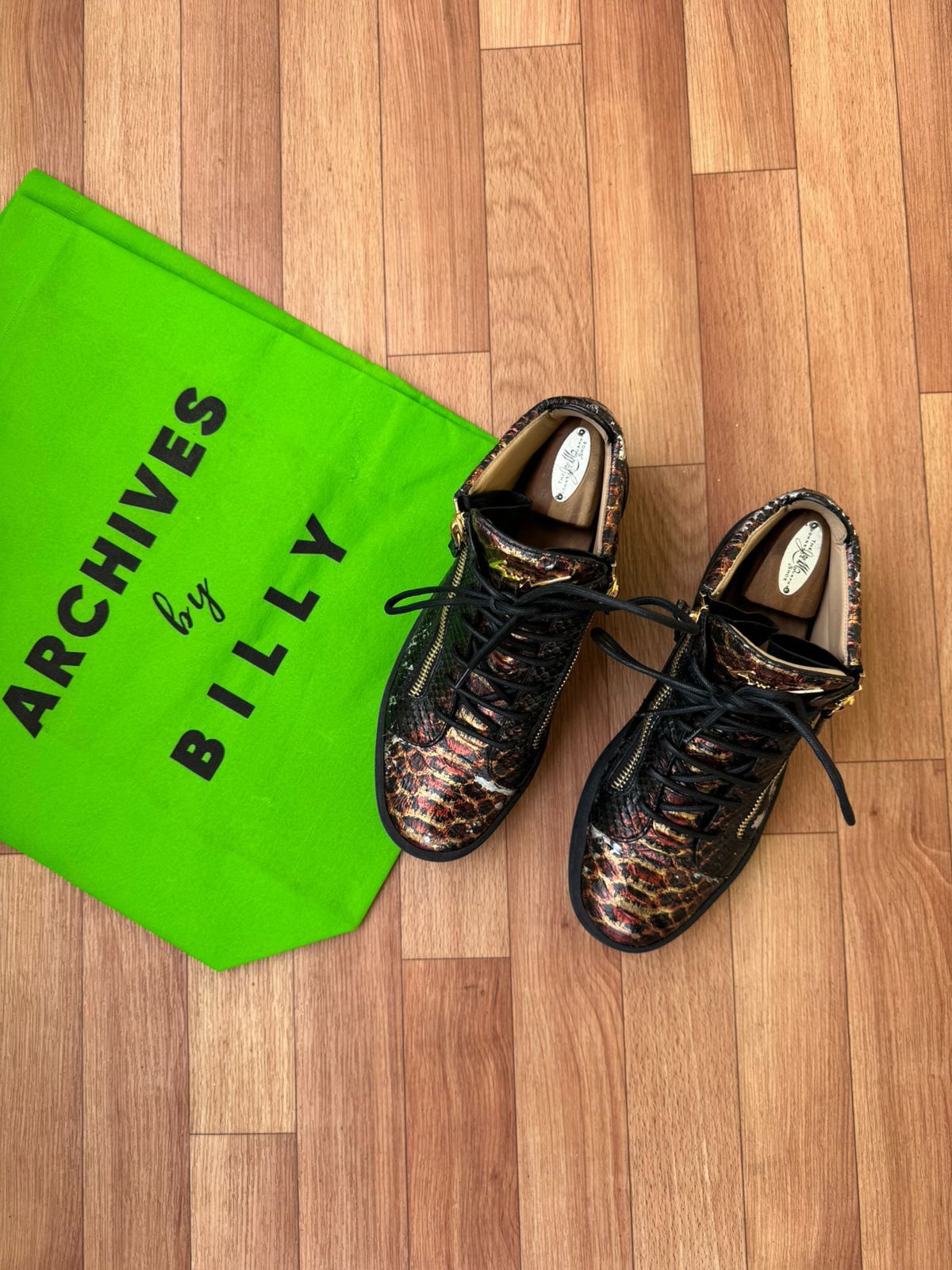Giuseppe Zanotti 🐍 Giuseppe Zanotti " Snake Skin " Hightop Sneakers Size US 9 / EU 42 - 14 Thumbnail
