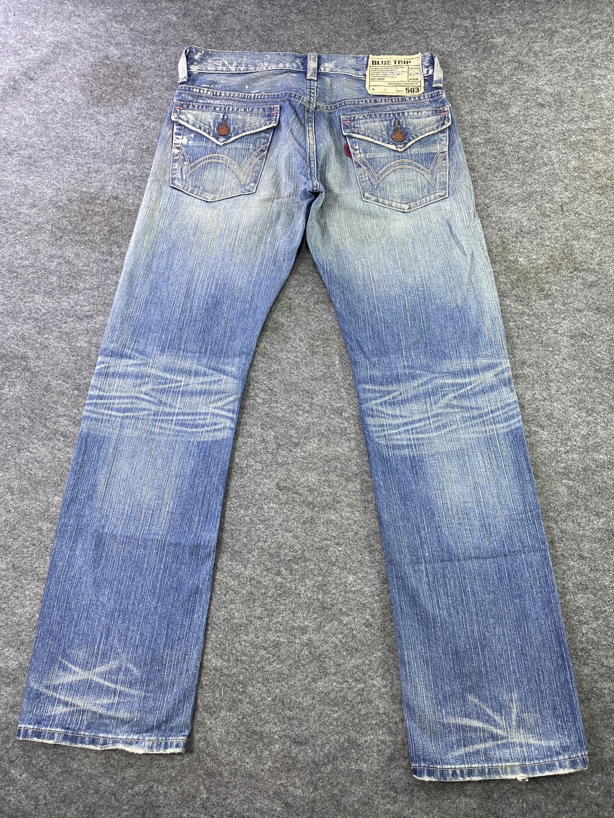 Edwin Edwin Blue Trip 503 Distress Blue Wash Denim - J863 Size US 34 / EU 50 - 4 Thumbnail