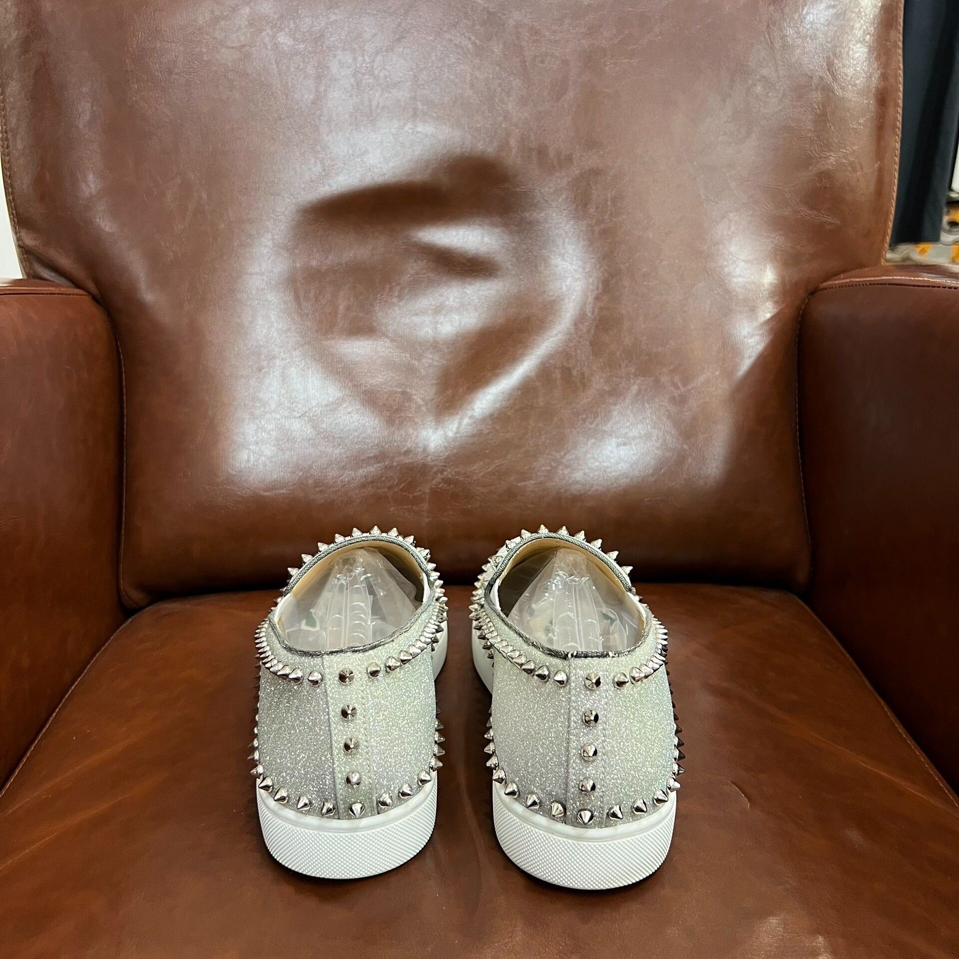Christian Louboutin Christian Louboutin Gray Full-Diamond Slip-On Shoes Size US 10 / EU 43 - 3 Thumbnail