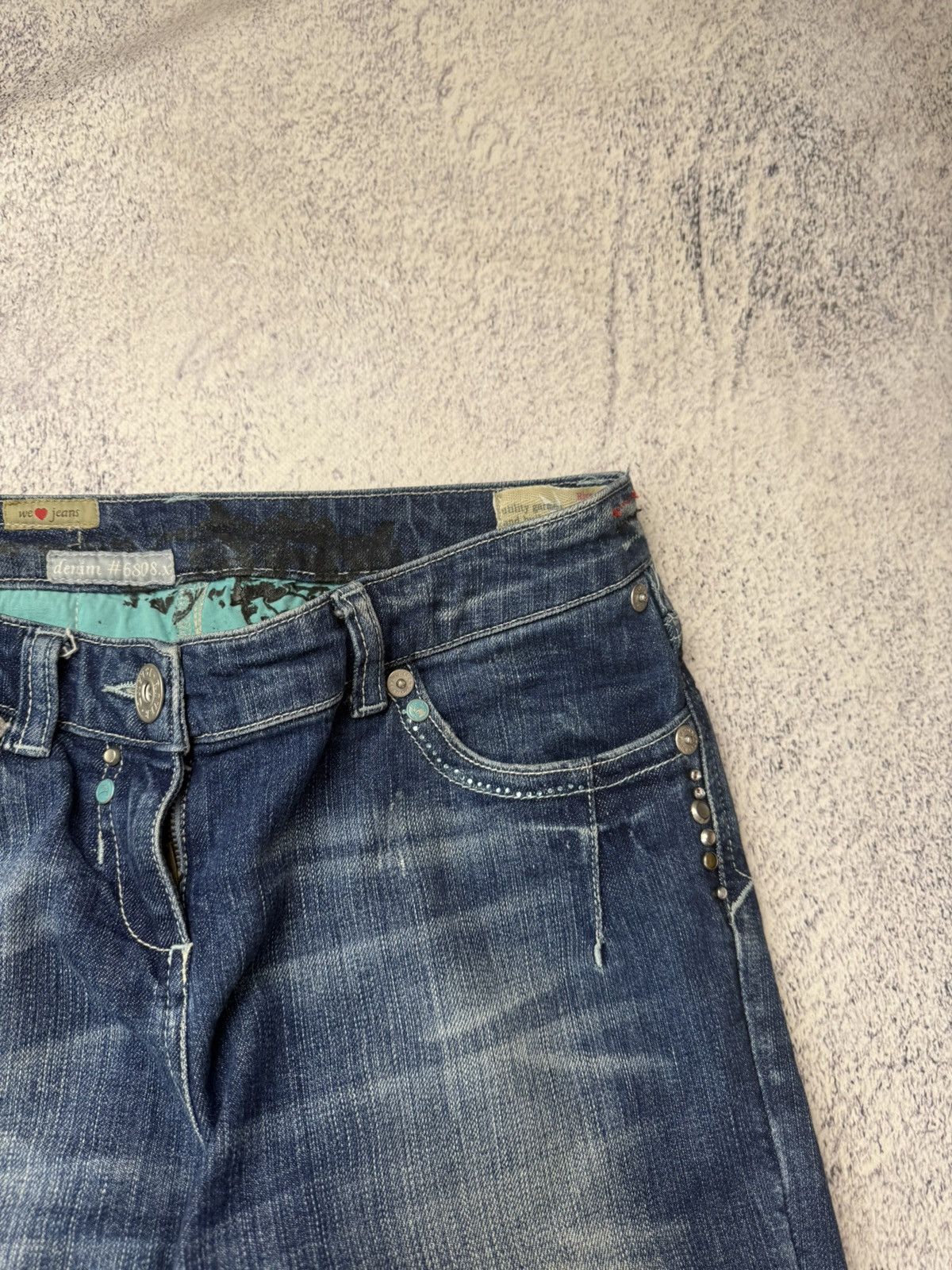 Japanese Brand Vintage Women’s Flared Jeans Y2K Japanese Size 28" / US 6 / IT 42 - 4 Thumbnail