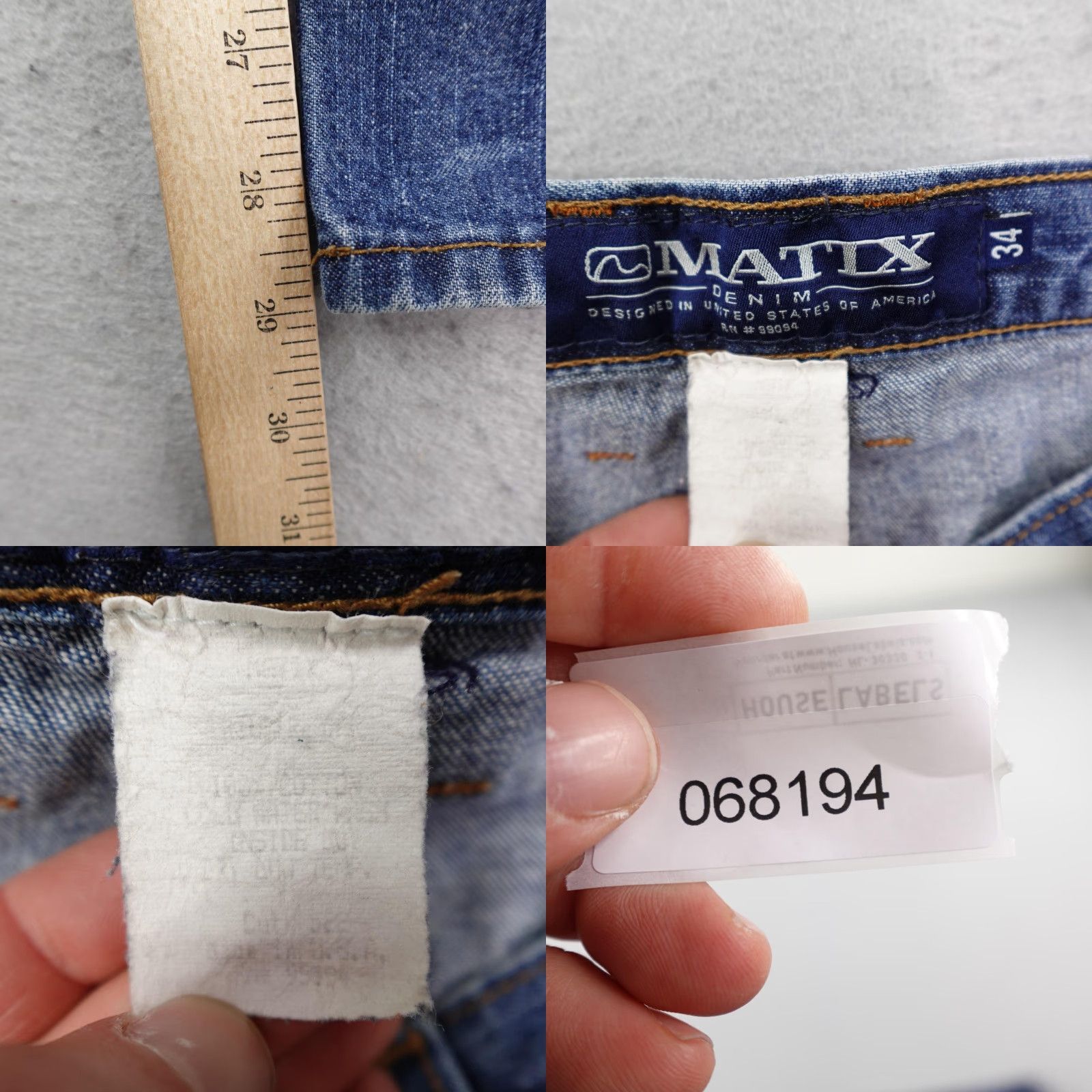 Denime VINTAGE Matix Jeans Mens 34x29 Blue Denim Button Fly Baggy Loose 90s USA Shirt? Size US 34 / EU 50 - 9 Thumbnail