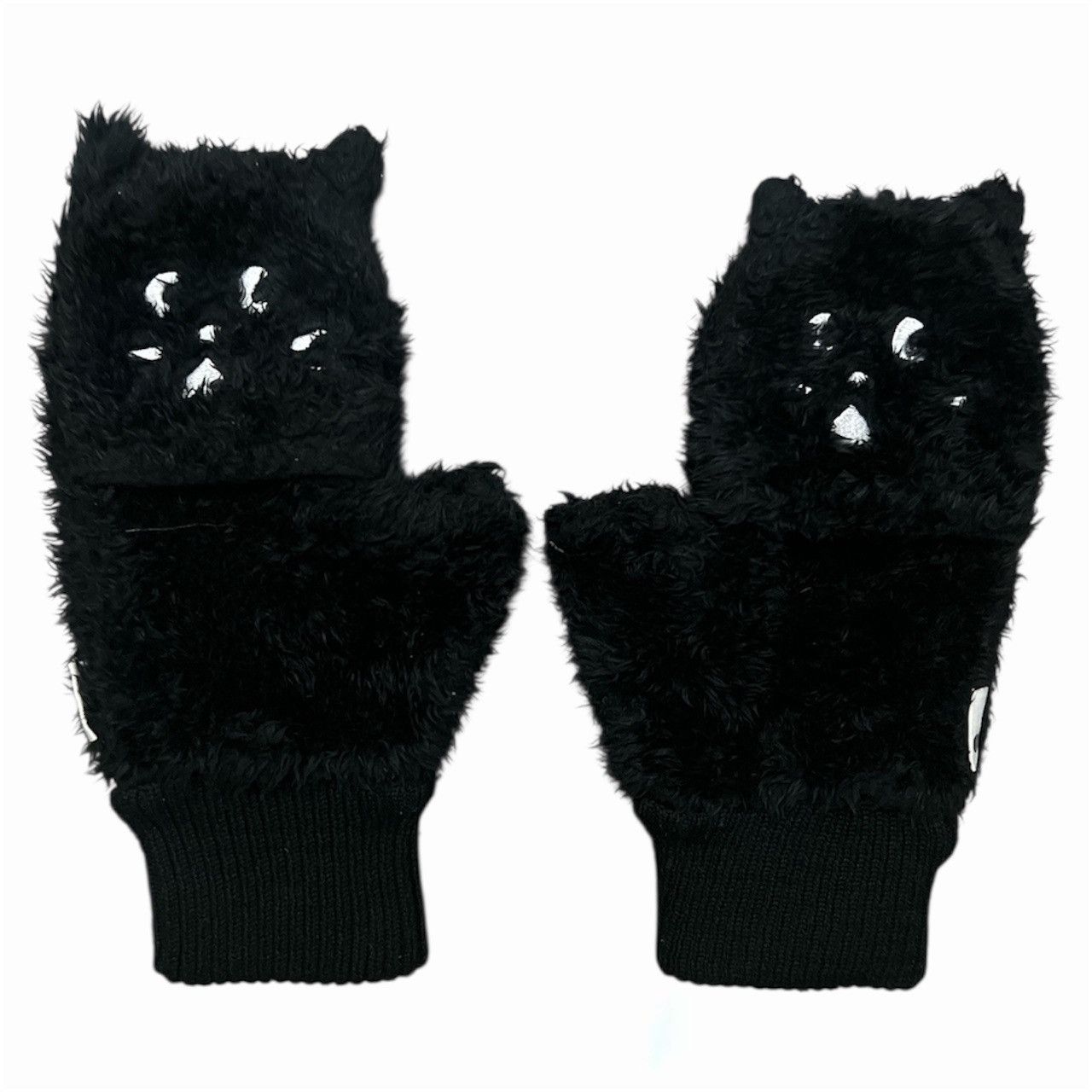 Ne-Net Ne-net Black Fluffy Fur Nya Cat Mittens Size ONE SIZE - 1 Thumbnail