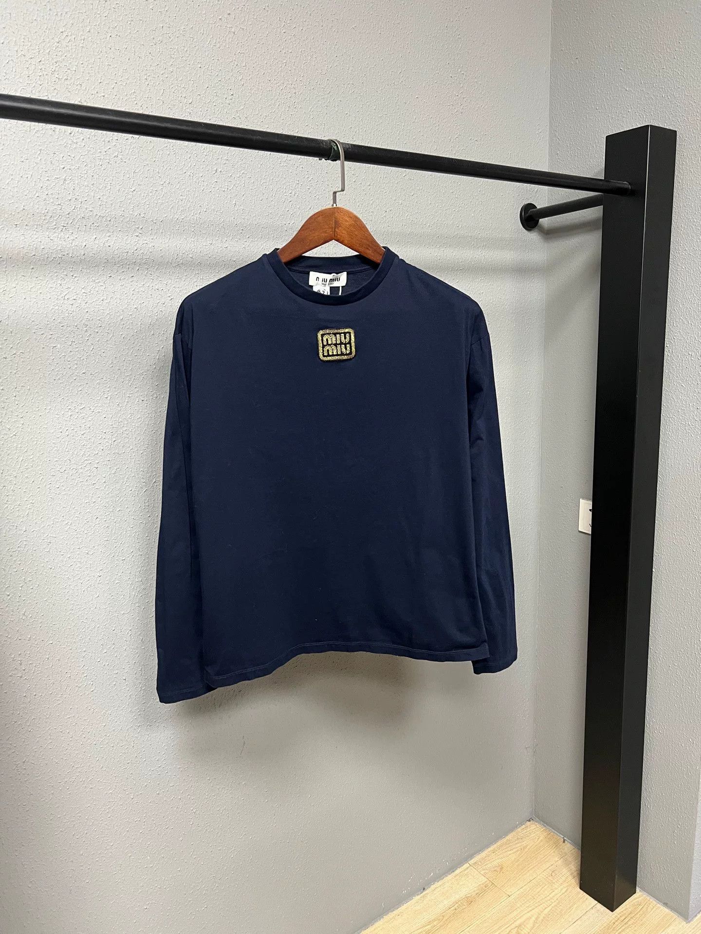 Miu Miu Miumiu Long Sleeve Top with Gold Trim Size M / US 6-8 / IT 42-44 - 1 Thumbnail