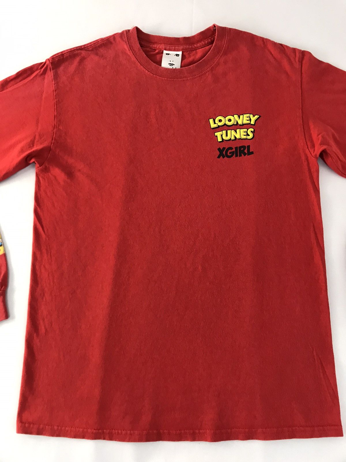 Japanese Brand X-Girl X Looney Tunes Tweety Spell Out Side Tape Sleeve Tee Size US M / EU 48-50 / 2 - 3 Thumbnail